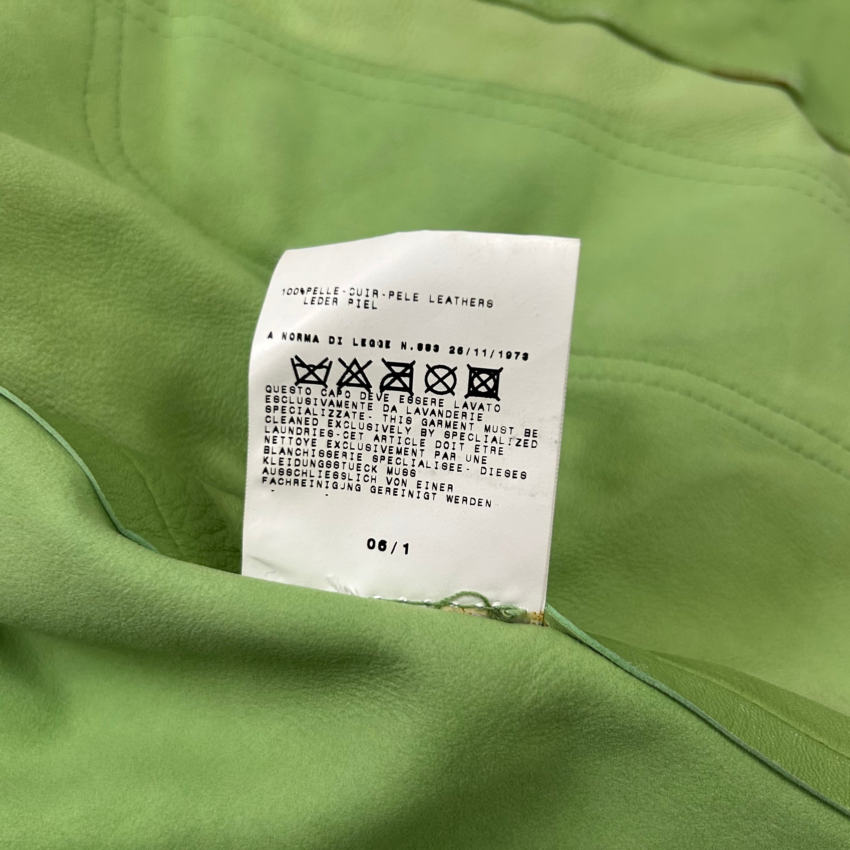 2000's Dolce & Gabbana Matcha Green Leather Jacket