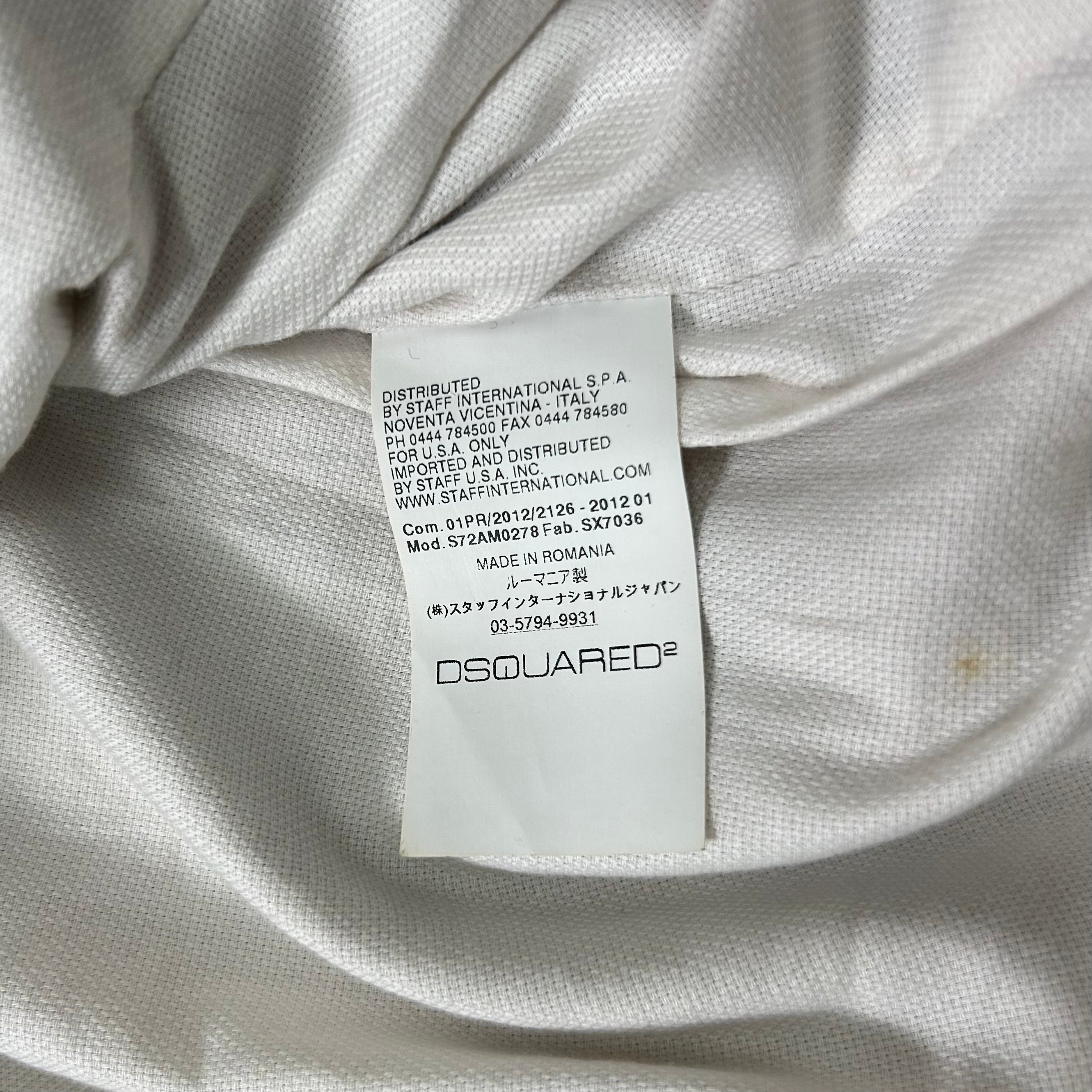 Dsquared2 Beige Leather Cargo Bomber Jacket