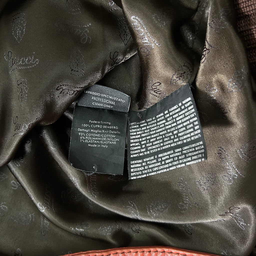 Gucci Red Leather Bomber Jacket