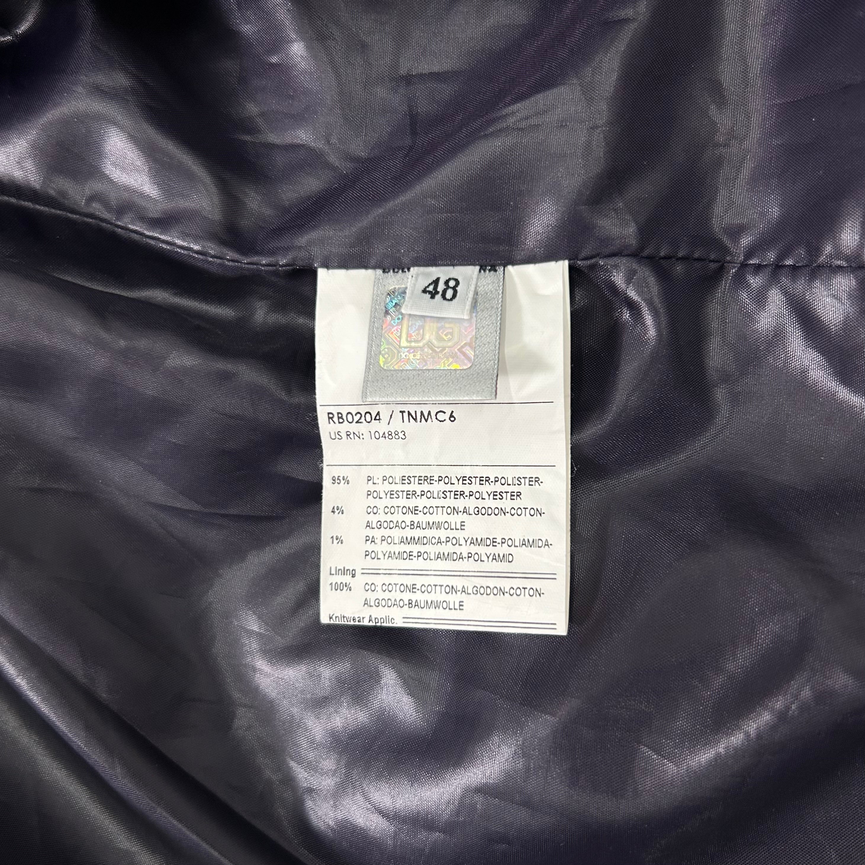 Dolce & Gabbana Light Nylon Purple Bomber Jacket
