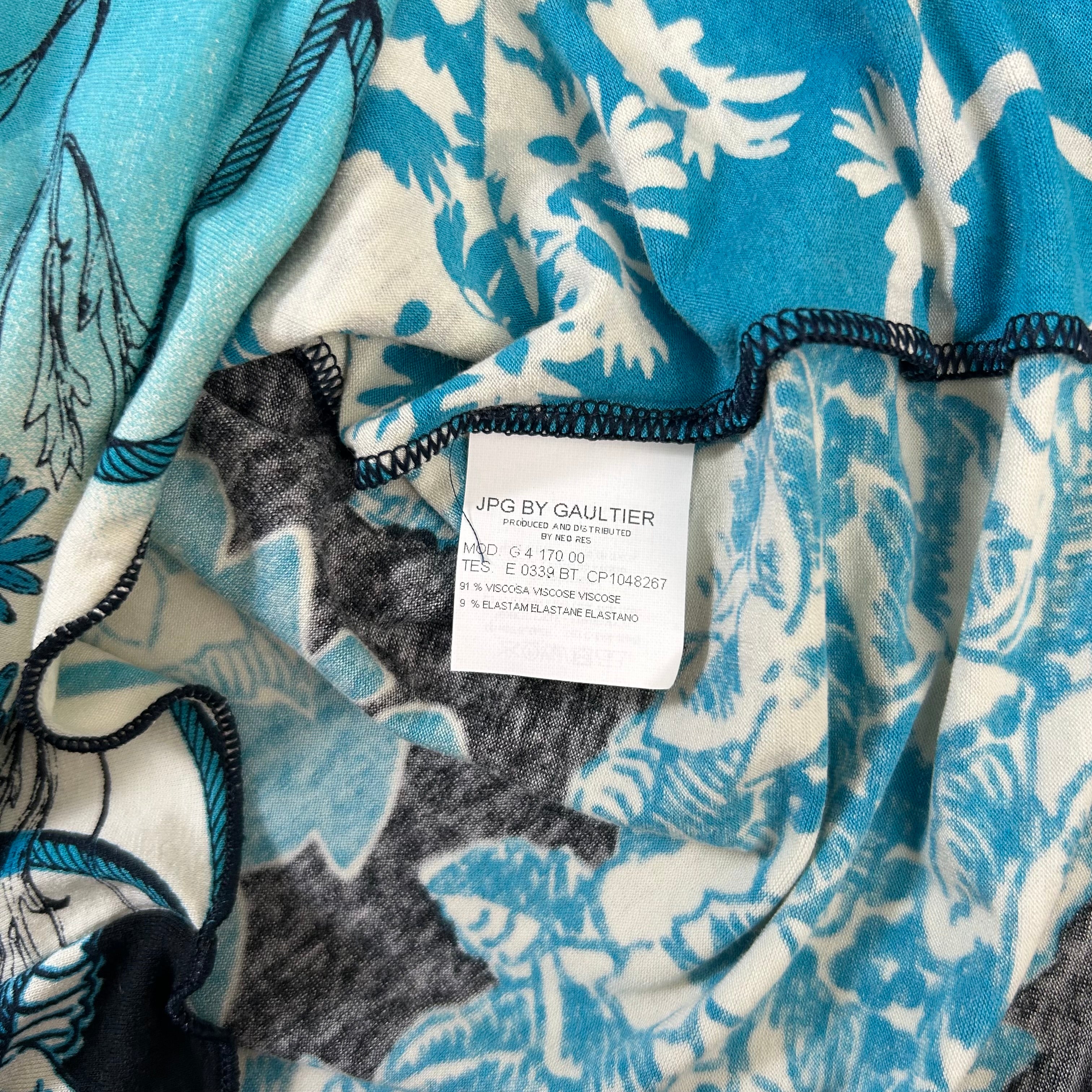 Jean Paul Gaultier 2000's Floral Blue Tank Top