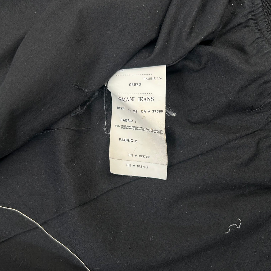 Armani Jeans Black Canvas and Leather Jacket