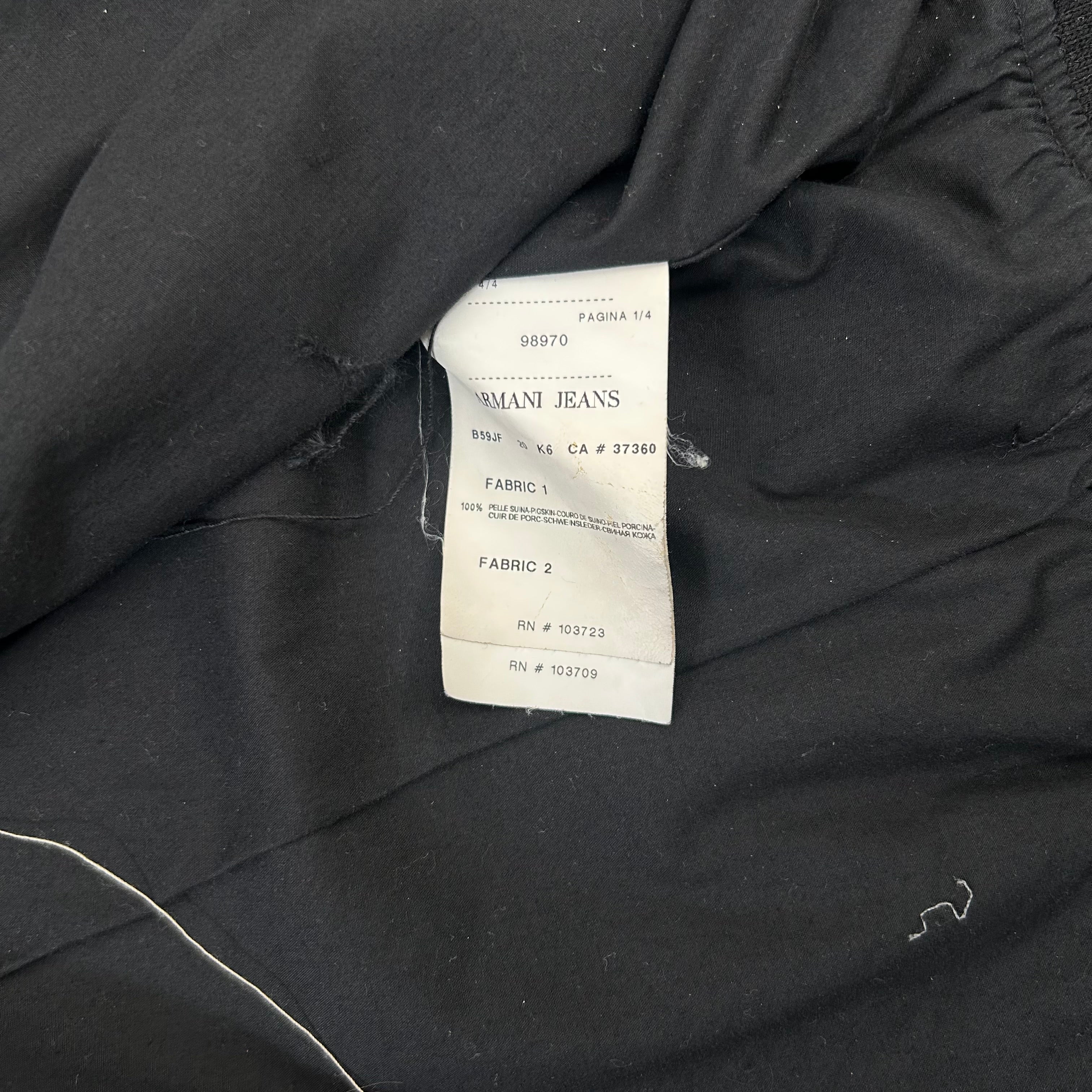 Armani Jeans Black Canvas and Leather Jacket