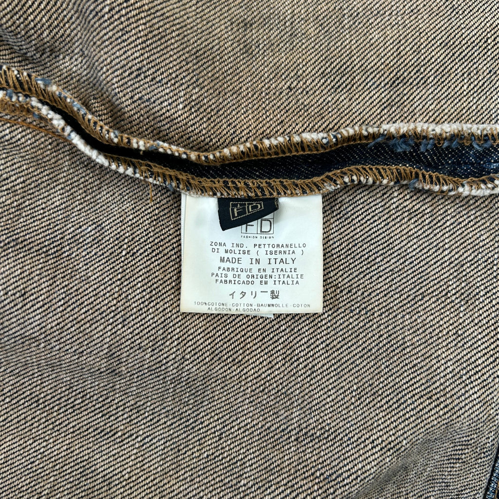 Just Cavalli Snake Skin Patch Denim Jacket