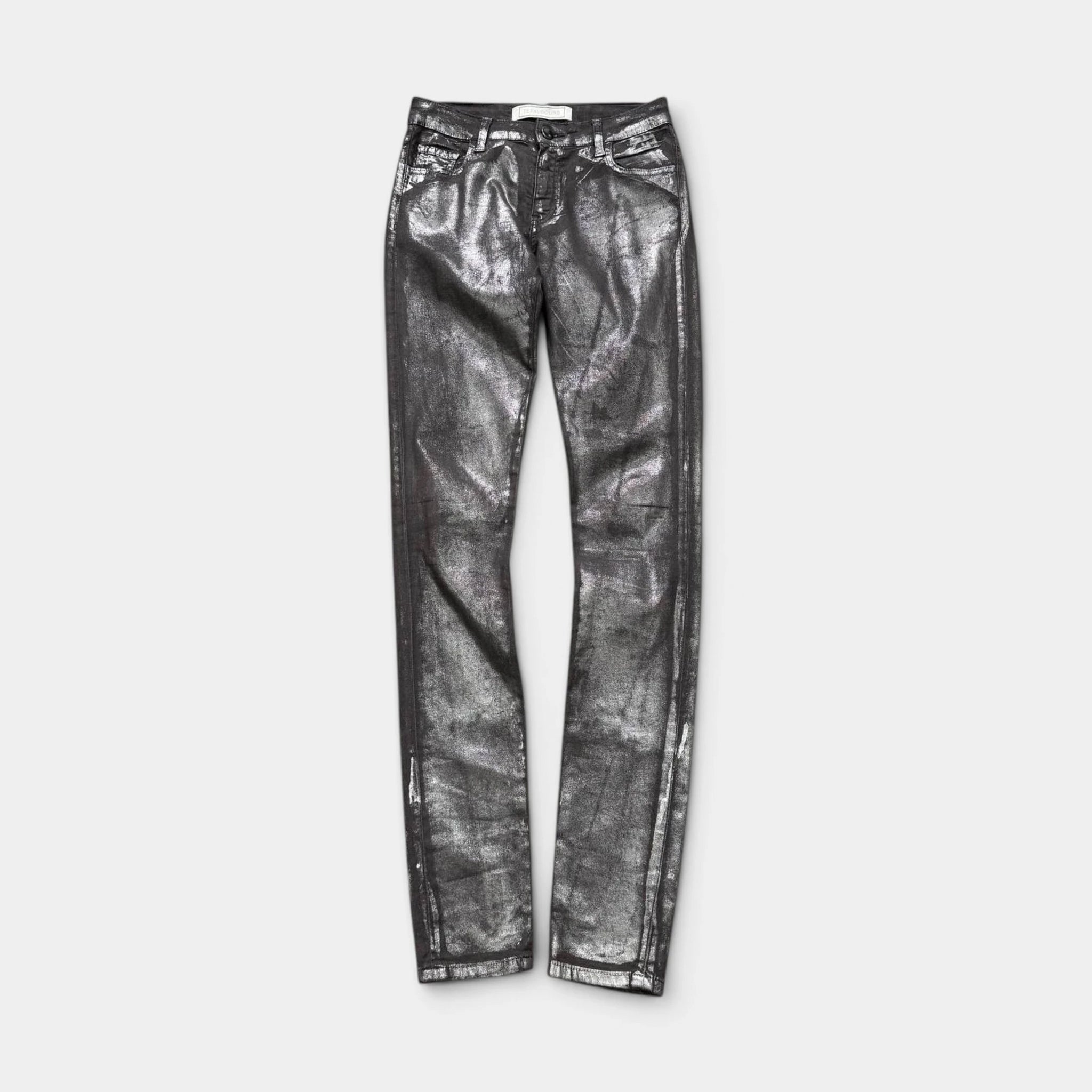 75 Faubourg Metallic Coated Skinny Jeans Silver-Grey