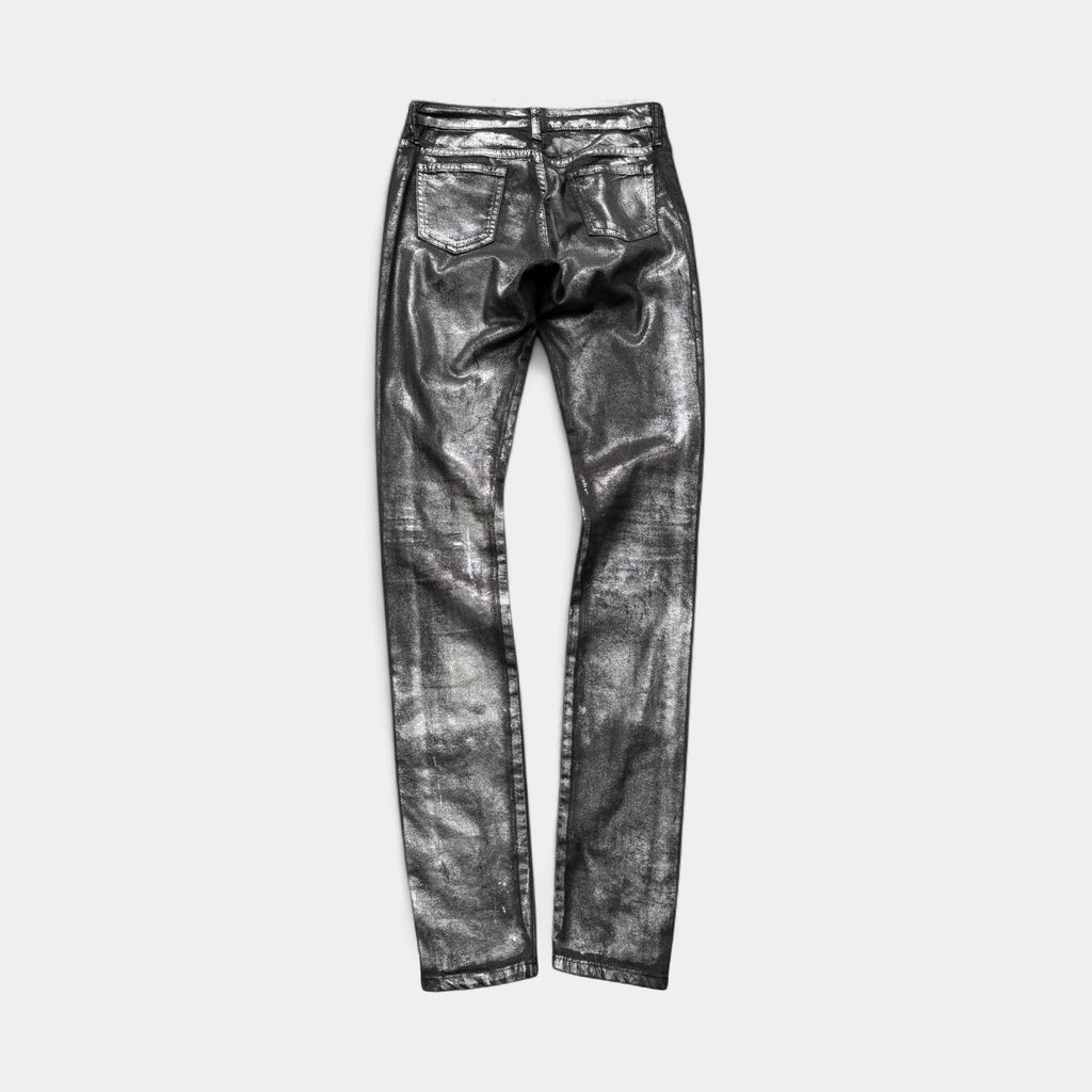 75 Faubourg Metallic Coated Skinny Jeans Silver-Grey