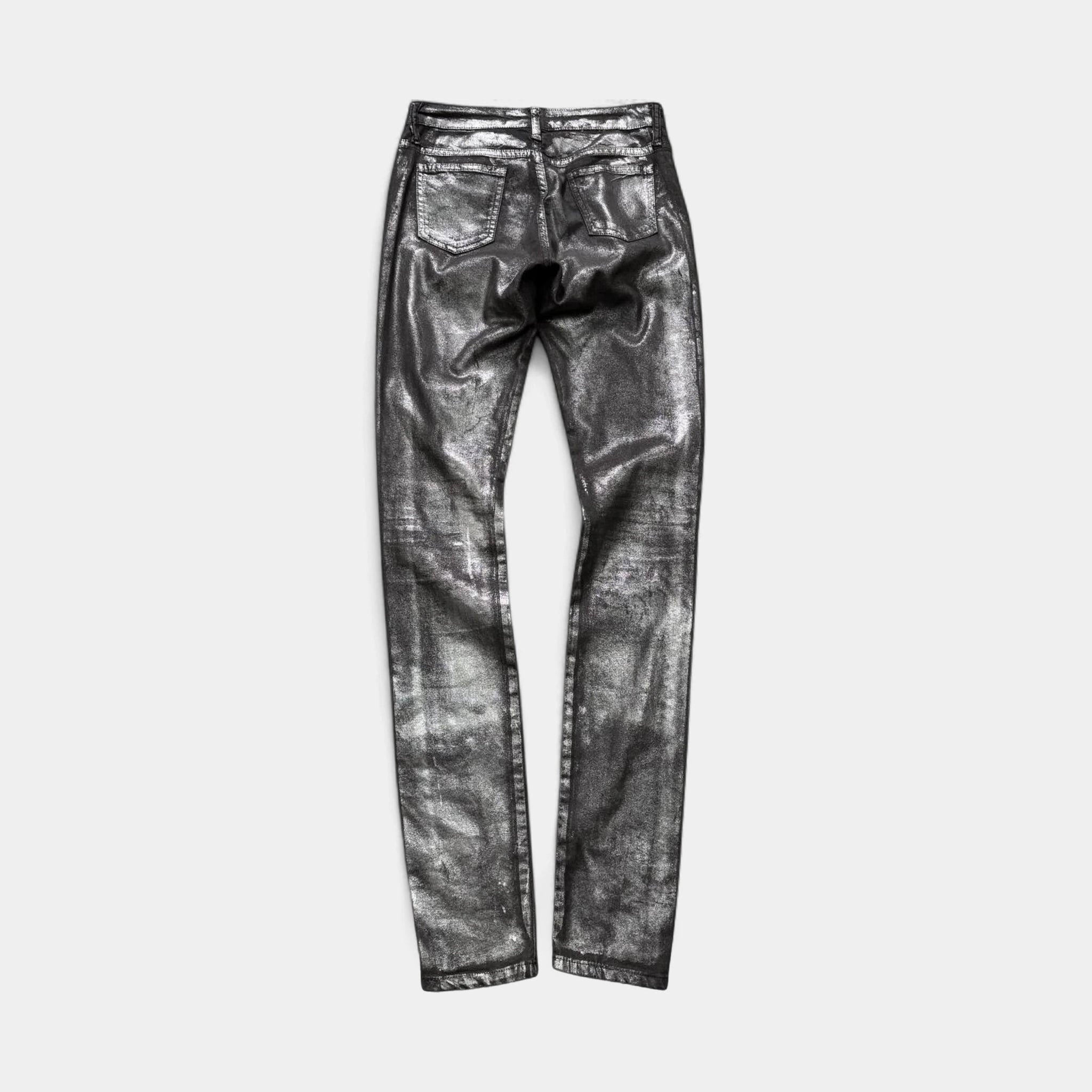 75 Faubourg Metallic Coated Skinny Jeans Silver-Grey