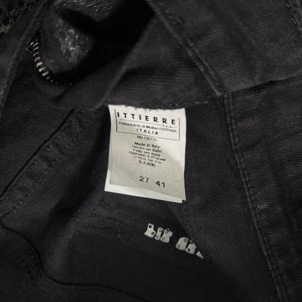 Pierre Balmain Snakeskin Coated Multi-Zip Biker Skinny Jeans