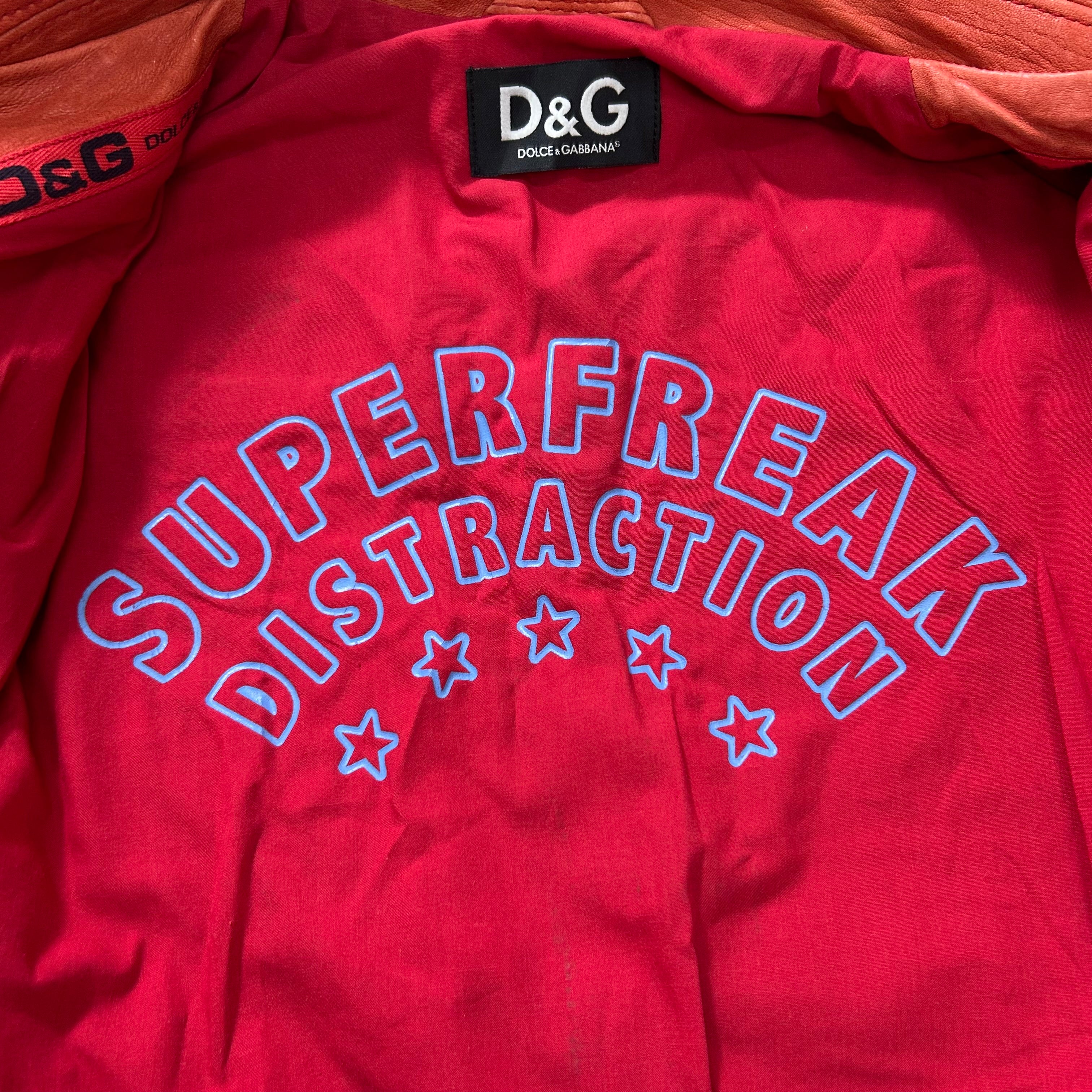 Dolce & Gabbana Biker Multizipper Red Leather Jacket