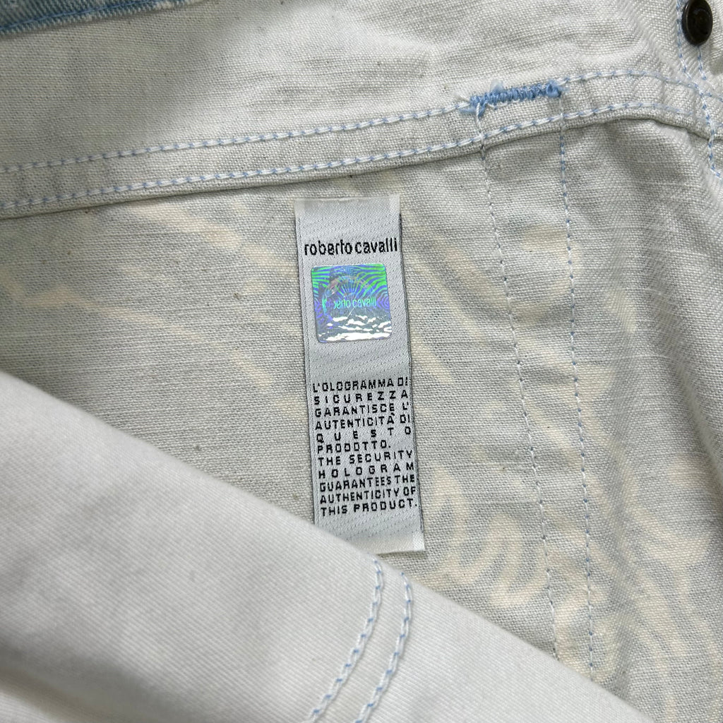 Just Cavalli Light Blue Bandana Print Flared Jeans