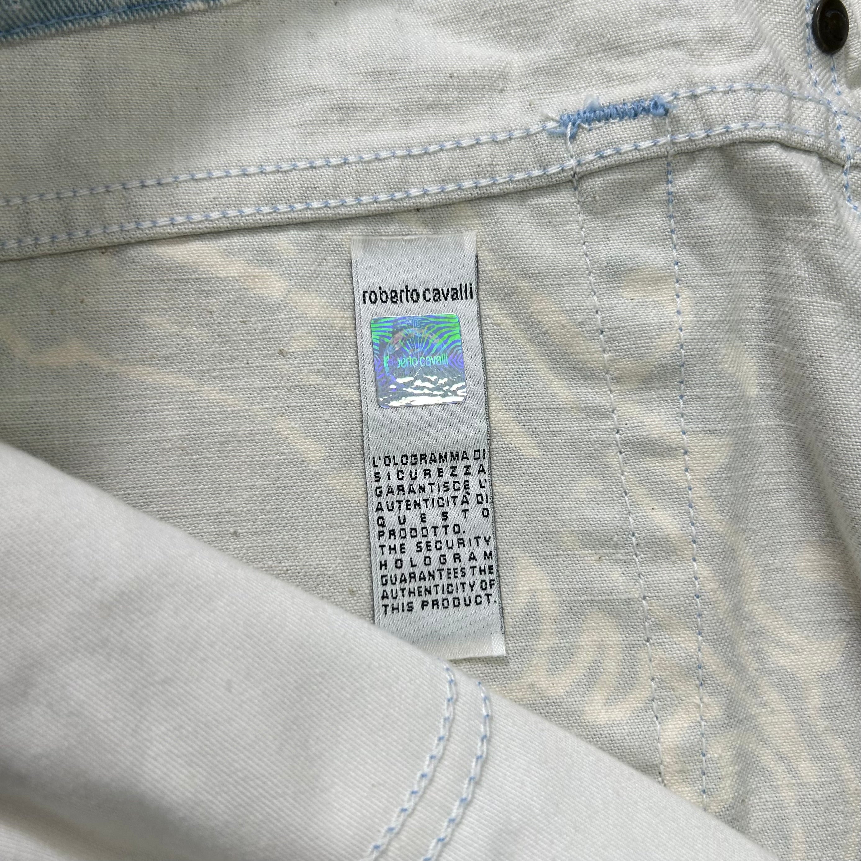 Just Cavalli Light Blue Bandana Print Flared Jeans