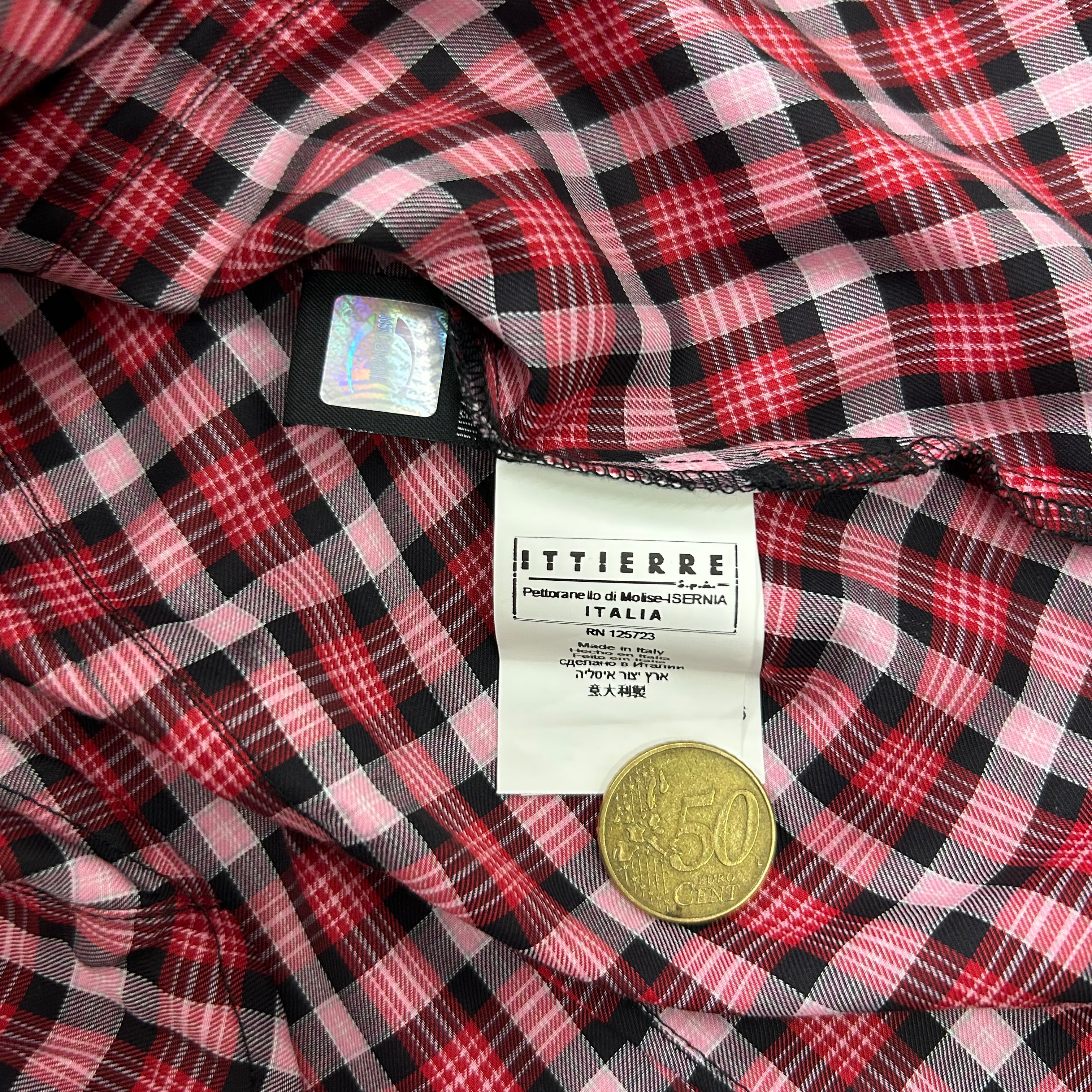 Just Cavalli Western Checkered Multicolor Shirt