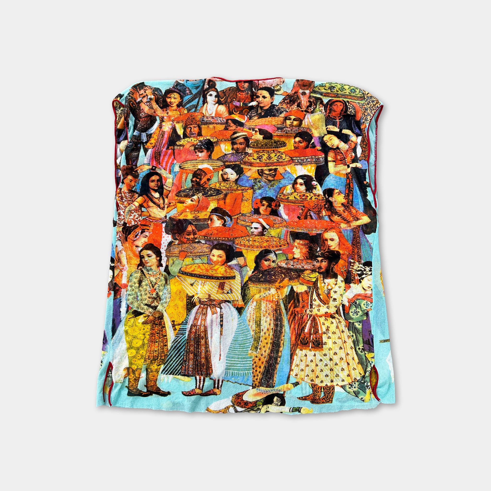 The image is a collage of various colorful and stylized images depicting people in different poses and outfits.
