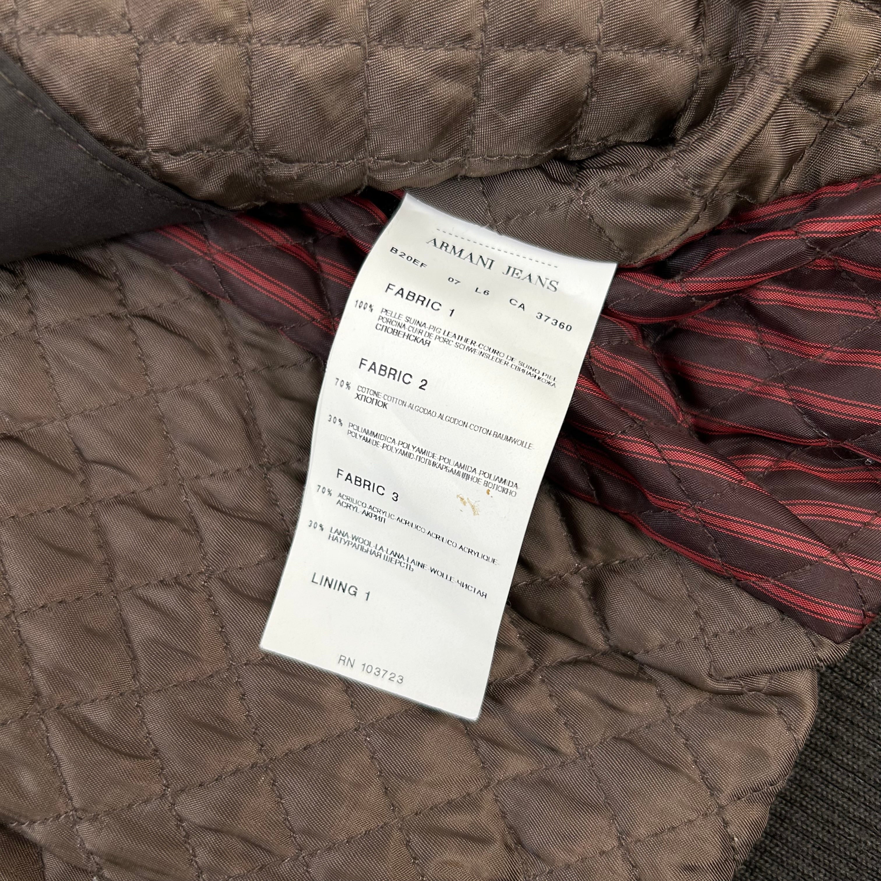 Armani Jeans Leather Nylon Multipocket Cargo Jacket