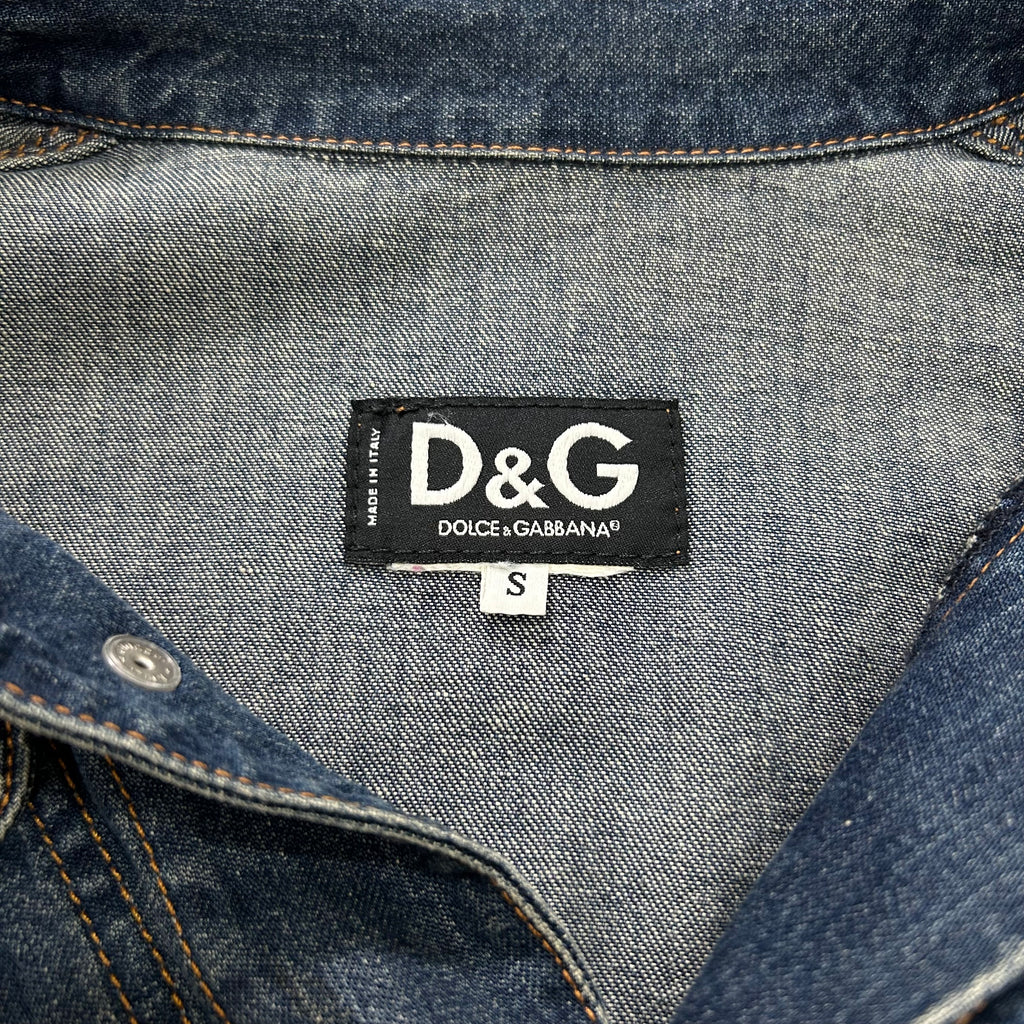 Dolce & Gabbana Rhinestone Denim Jacket Blue