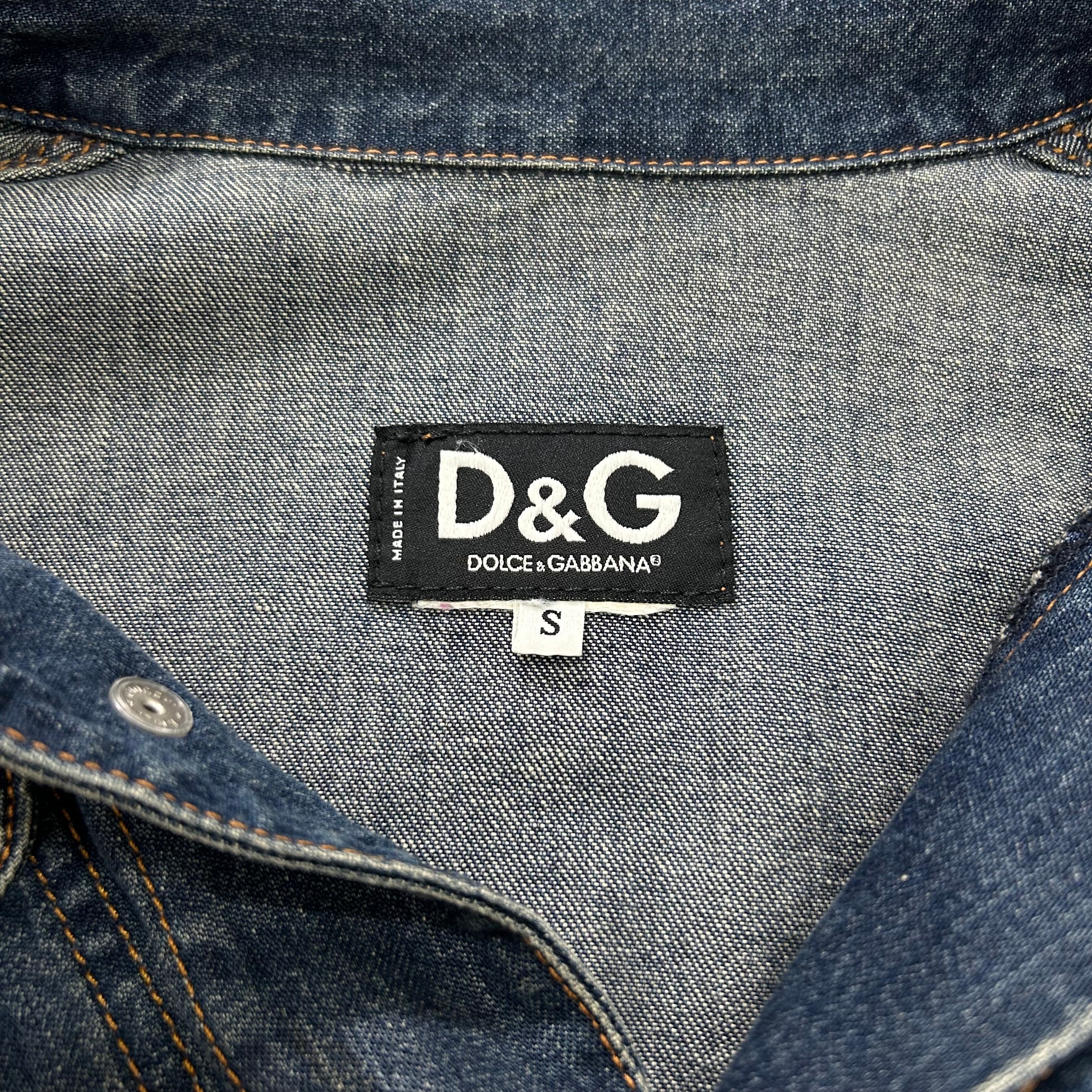 Dolce & Gabbana Rhinestone Denim Jacket Blue