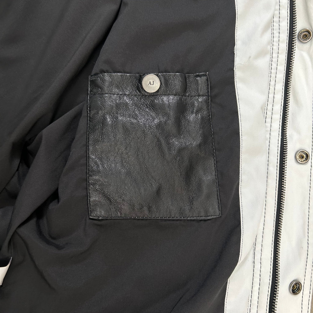 Armani Jeans 2000's Black and White Leather Jacket