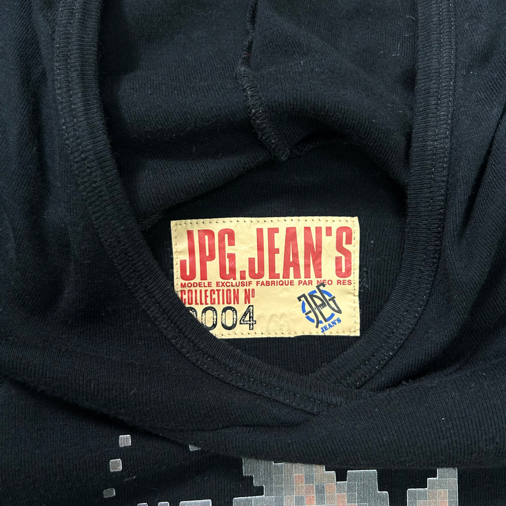 Jean Paul Gaultier 90's Punk Graphic Black Hooded Dress