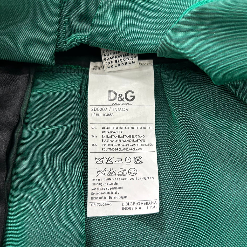 Dolce & Gabbana Green Silk Cocktail Dress