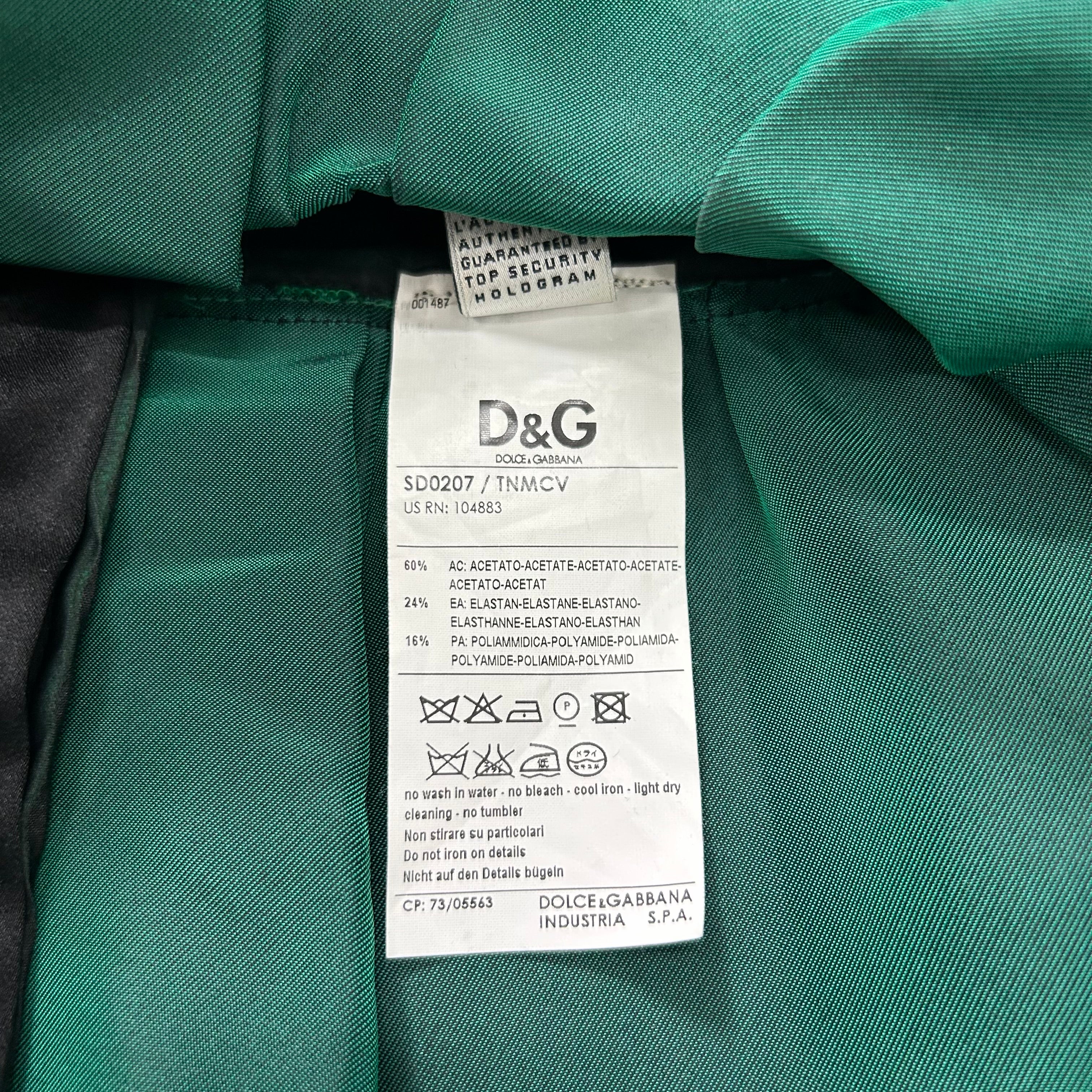 Dolce & Gabbana Green Silk Cocktail Dress