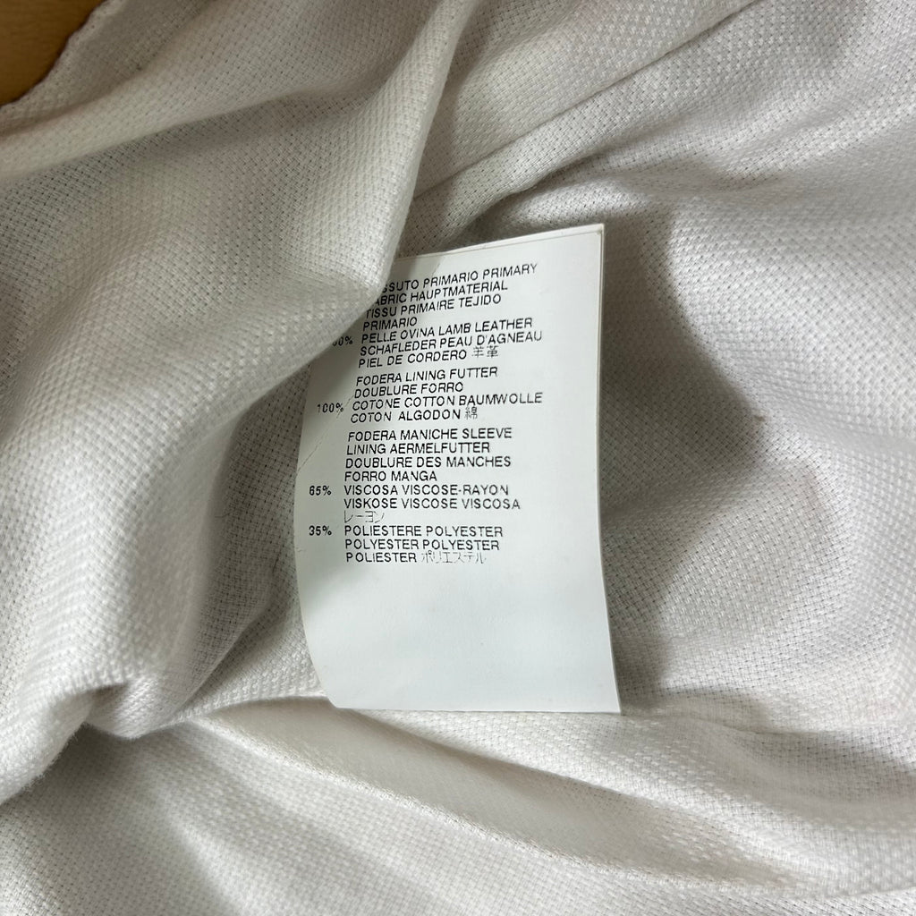 Dsquared2 Beige Leather Cargo Bomber Jacket