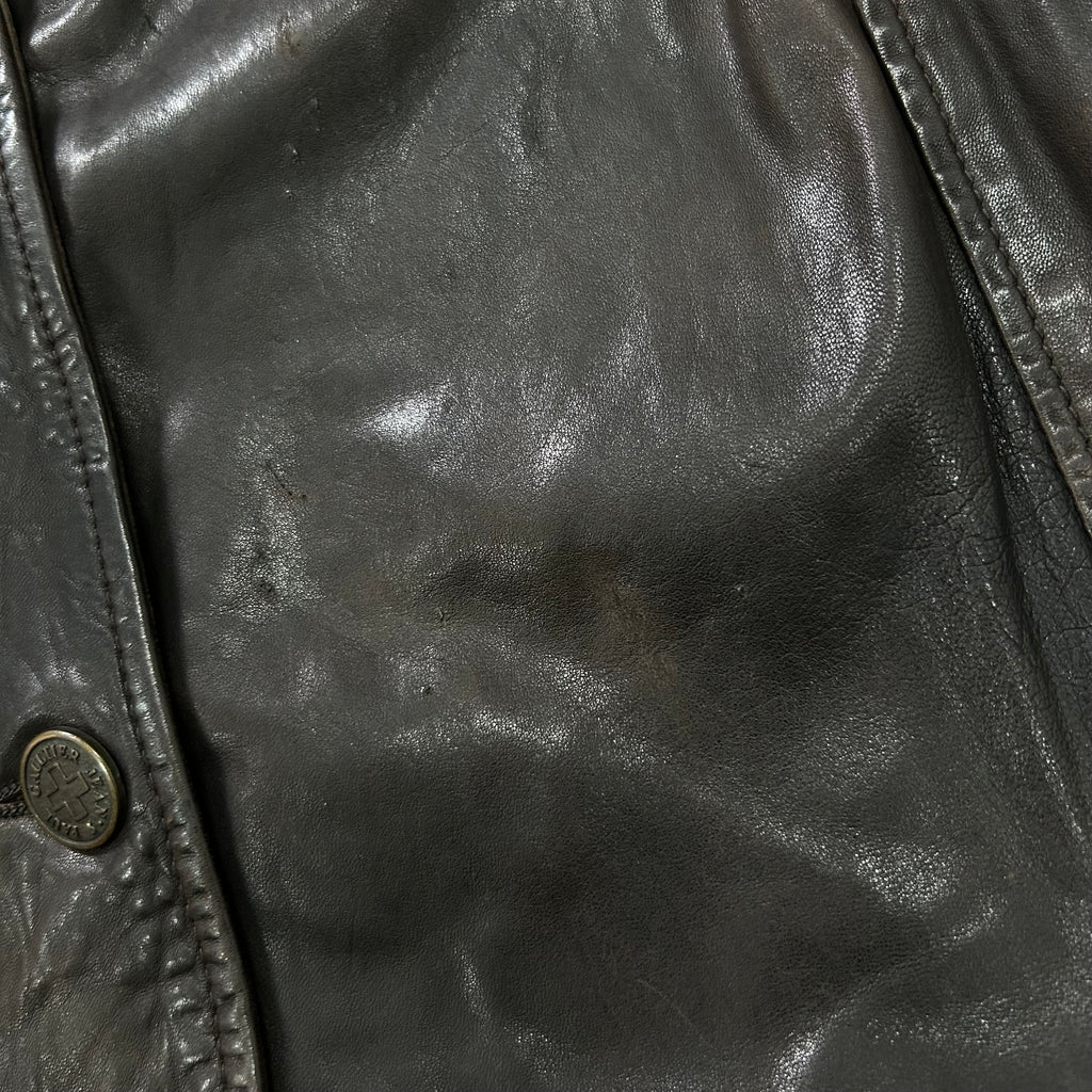 Jean Paul Gaultier 90's Vintage Brown Leather Trench Coat