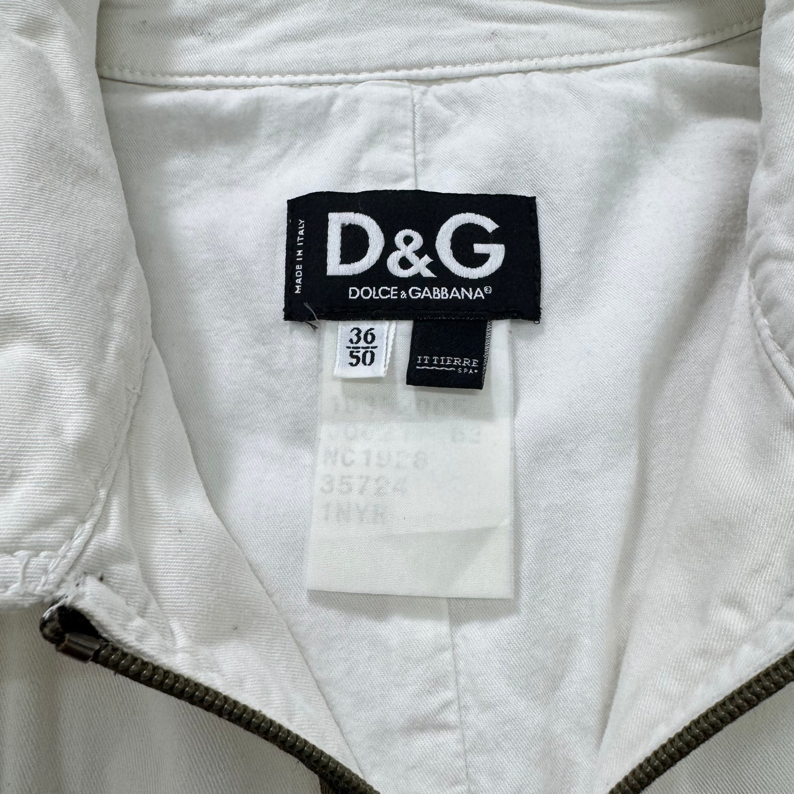 Dolce & Gabbana White Multi-Pocket Aviator Utility Jacket