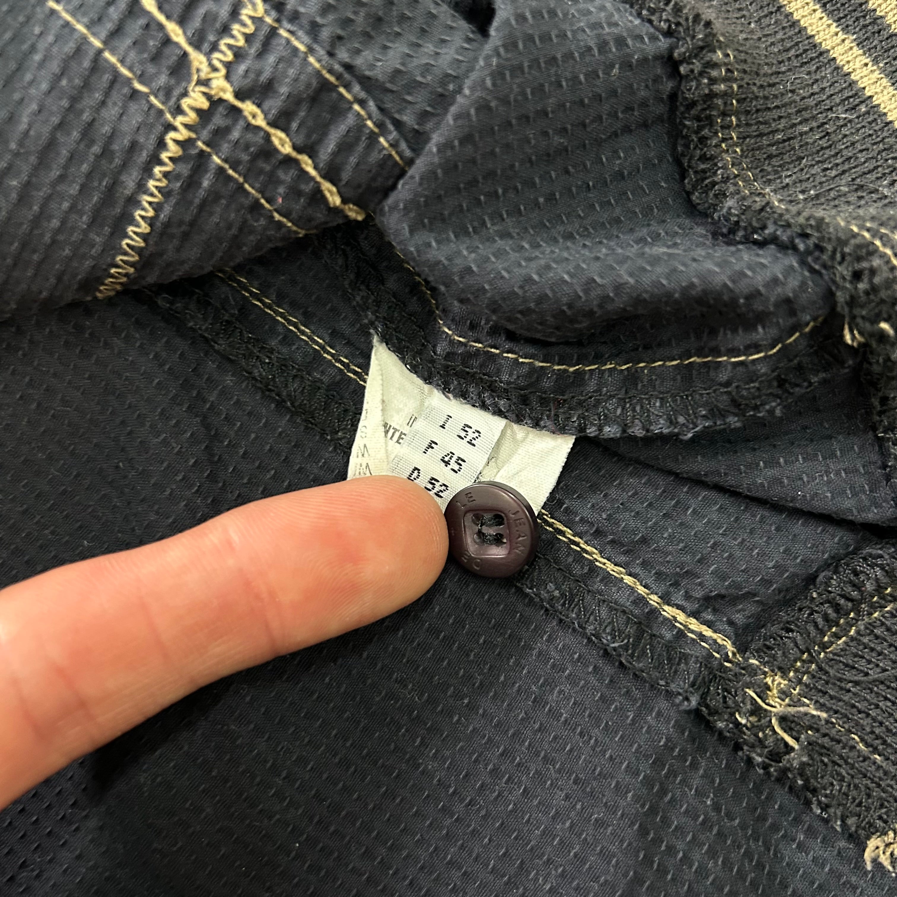 Marithé + François Girbaud Contrast Stitch Patchwork Multi-Pocket Shirt