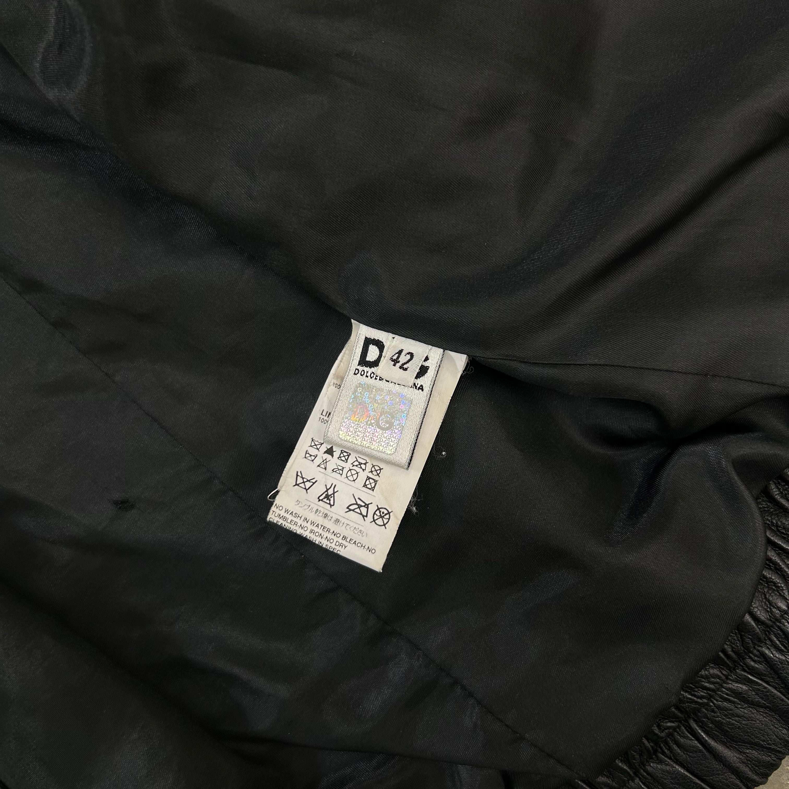 Dolce & Gabbana 2000's Leather Black Leather Jacket