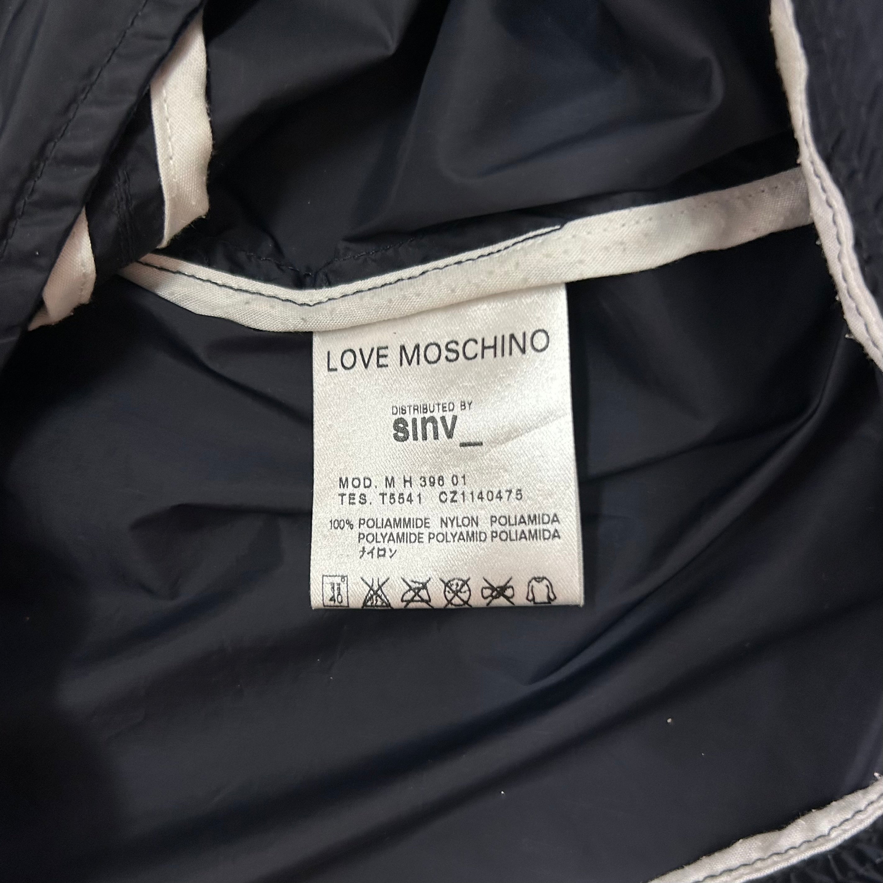 Love Moschino Utility Navy Nylon Moto Jacket
