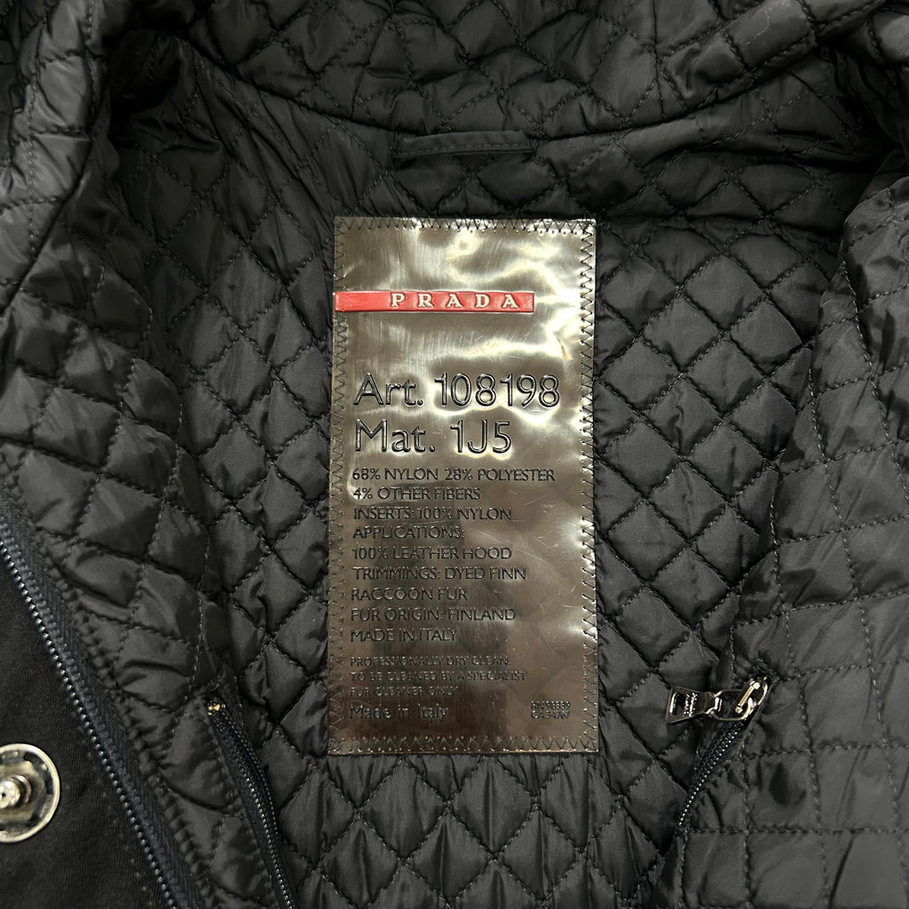 Prada Black Fur Hooded Jacket