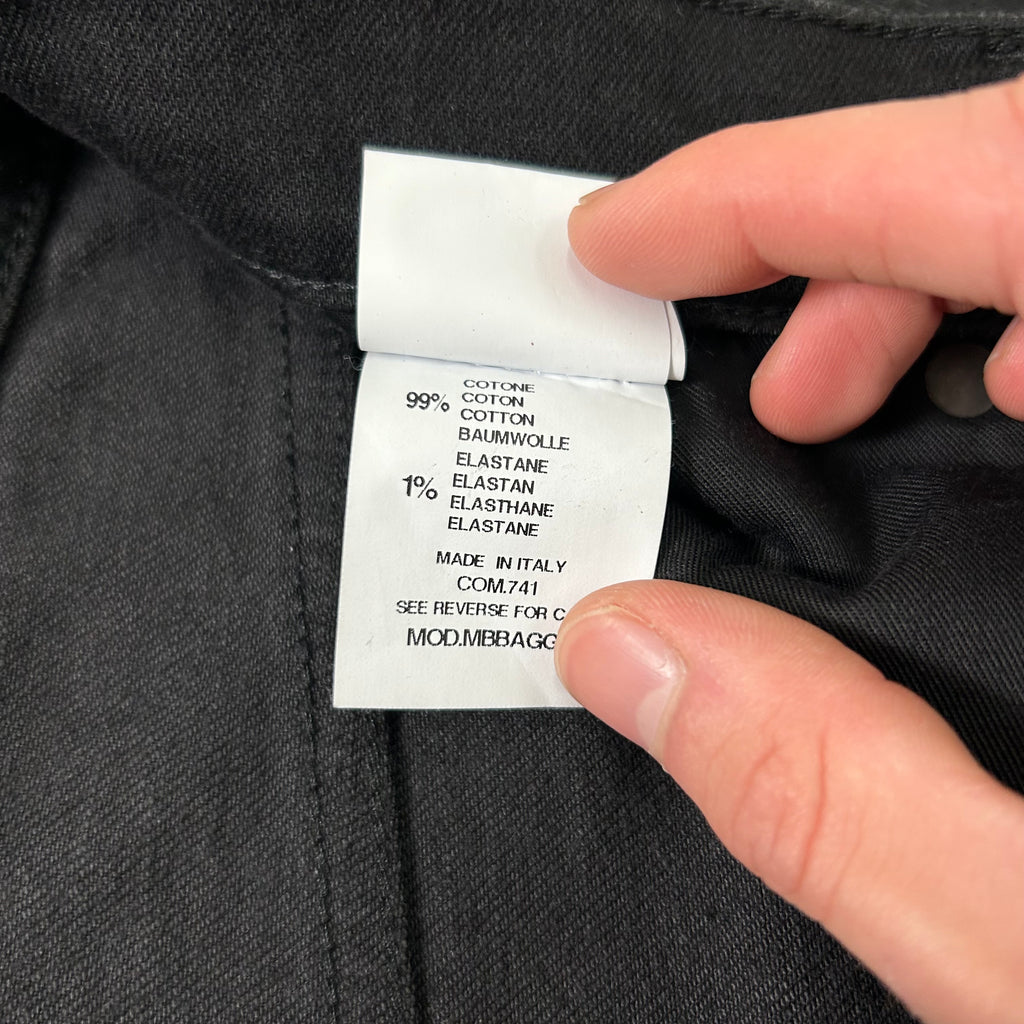 Off-White 2023 Waxed Black Denim Pants