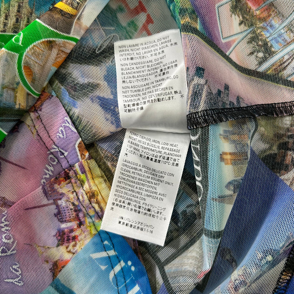 Balenciaga Postcard Print Mesh Long Sleeve