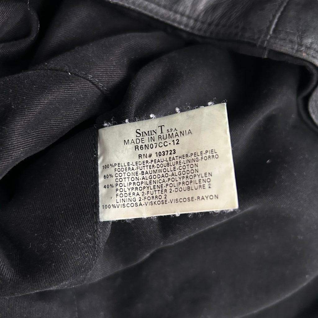 Armani Jeans 90s Black Leather Blazer Jacket