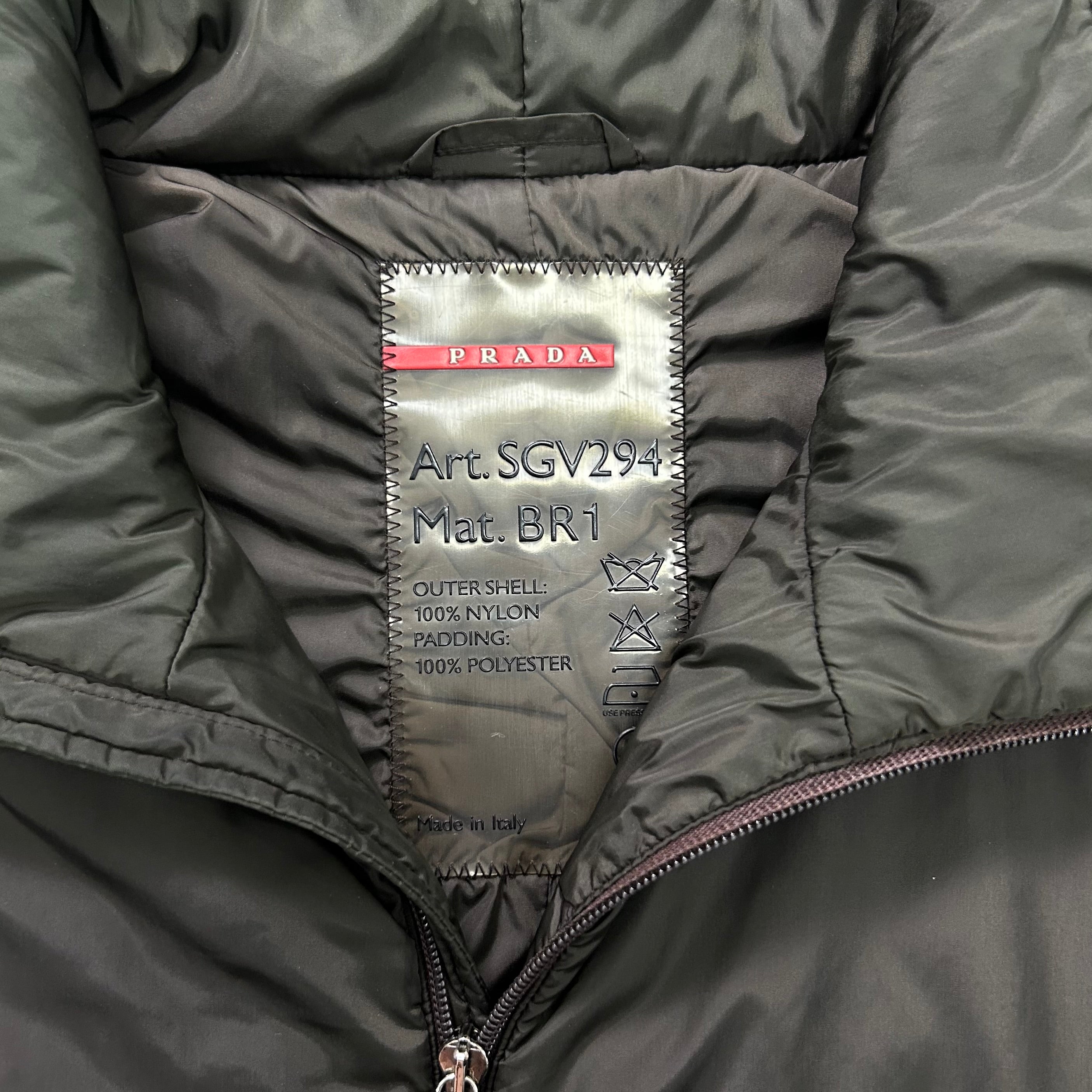 Prada Nylon Green Brown Long Coat