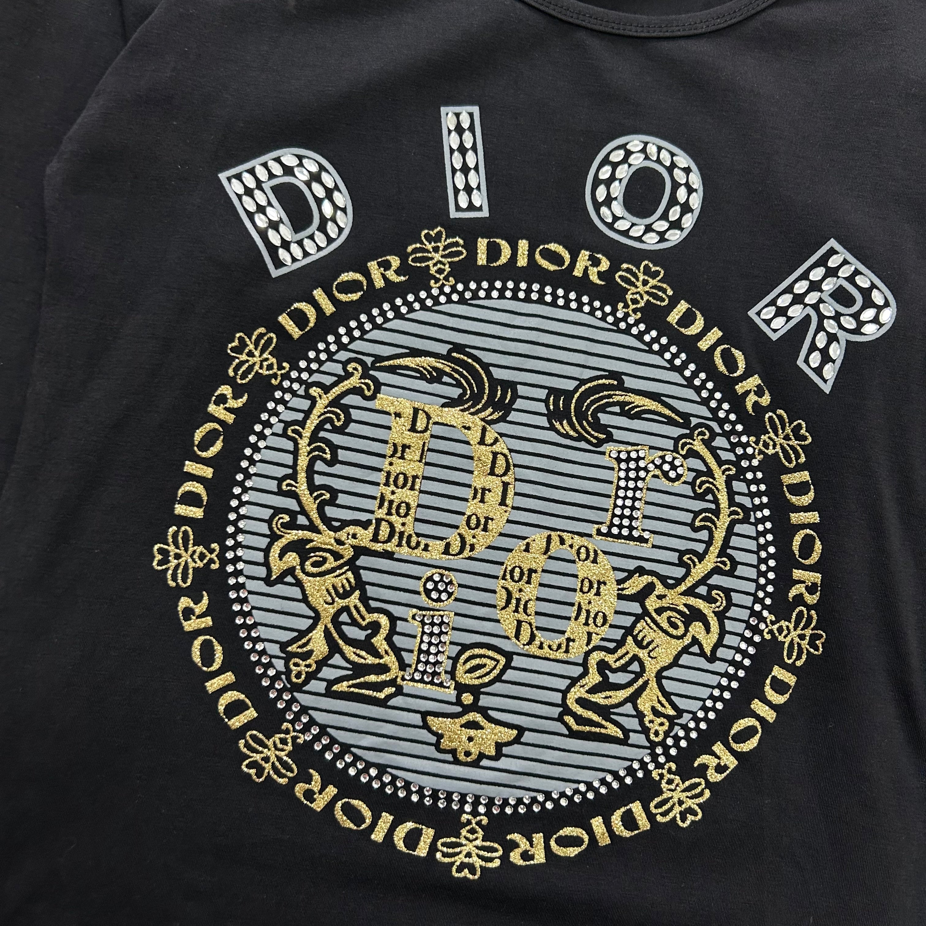 Christian Dior 2000s Gold and Silver Longsleeve Top