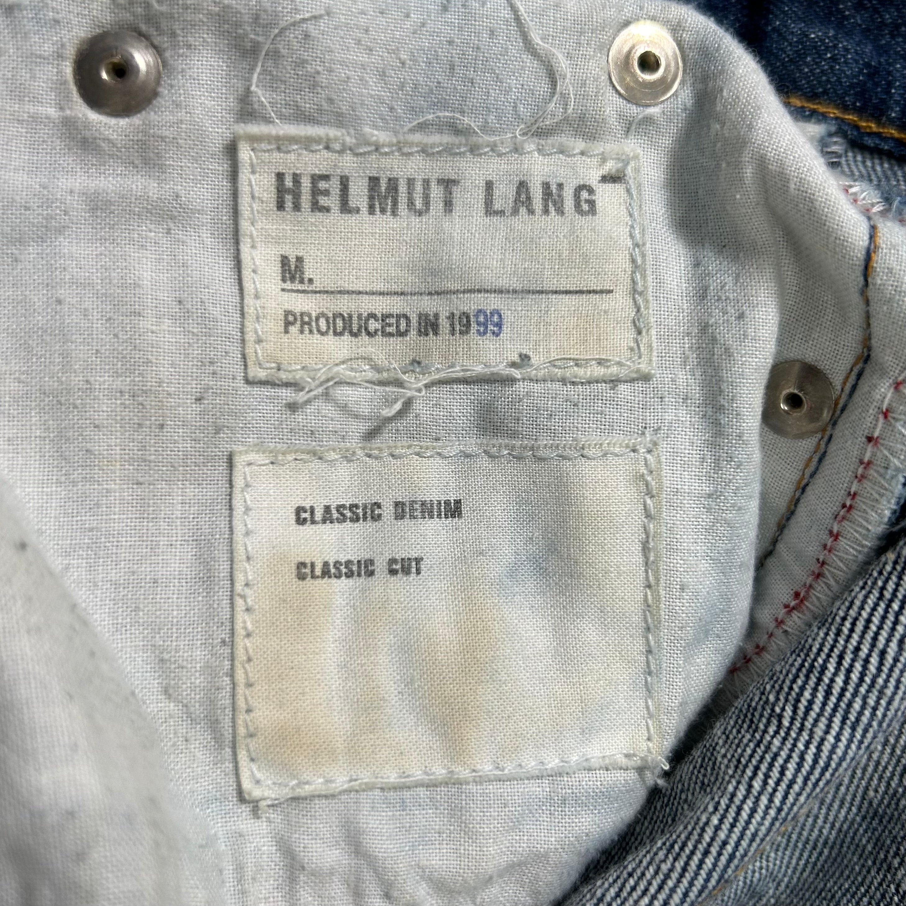 Helmut Lang 1999 Classic Raw Denim Blue Jeans