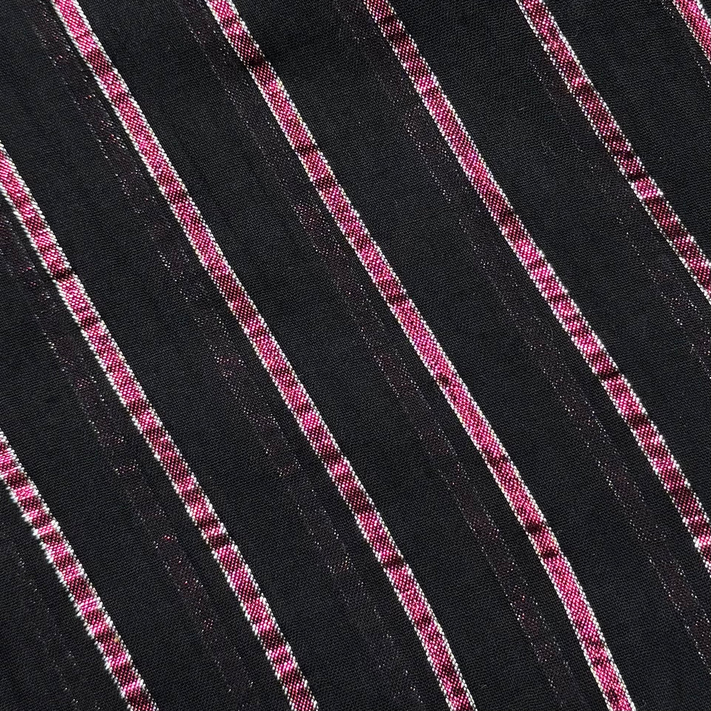 Saint Laurent 2019 Metallic Pink Lurex Striped Silk Shirt