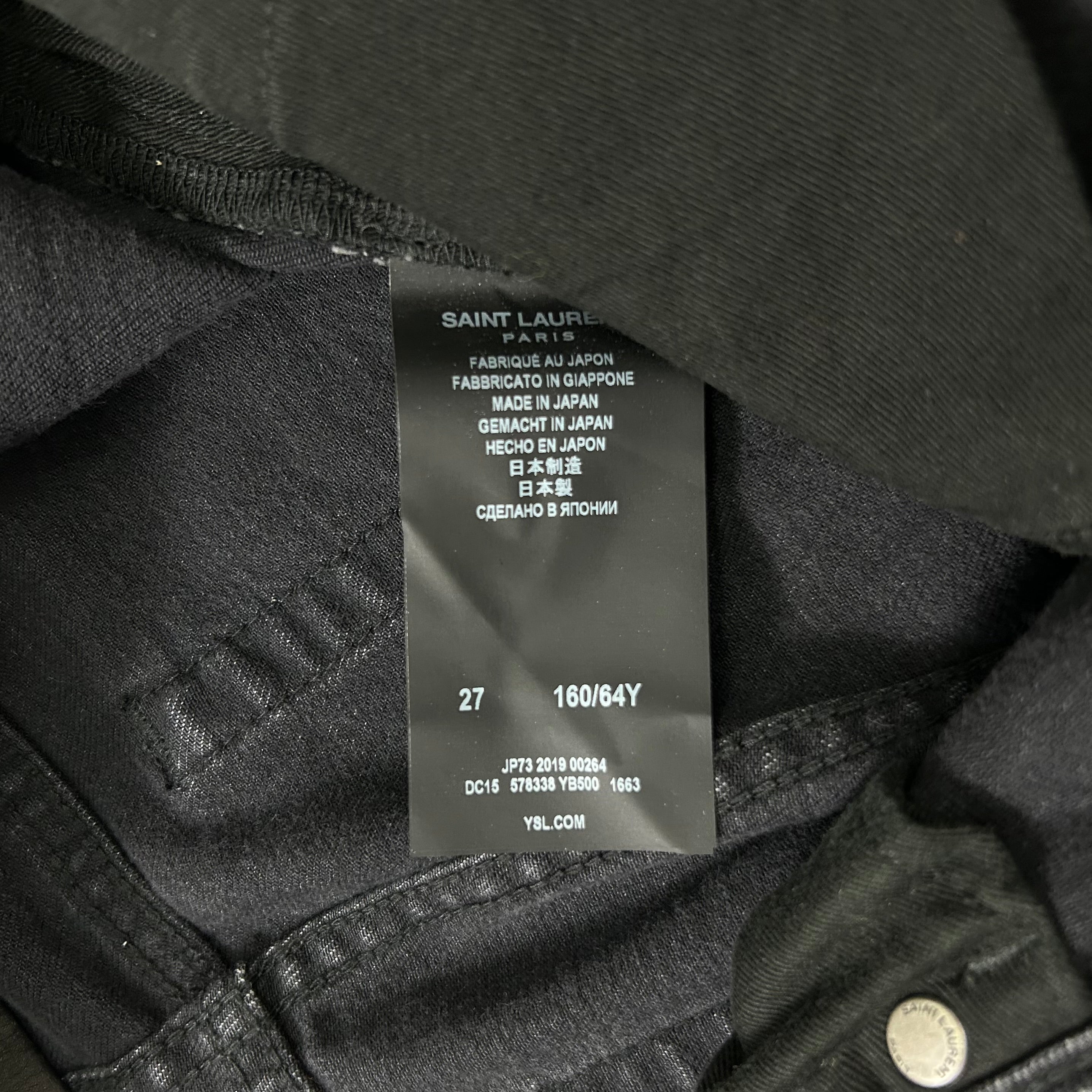 Saint Lauren D05 Skinny Denim Jeans Distressed Edge Women