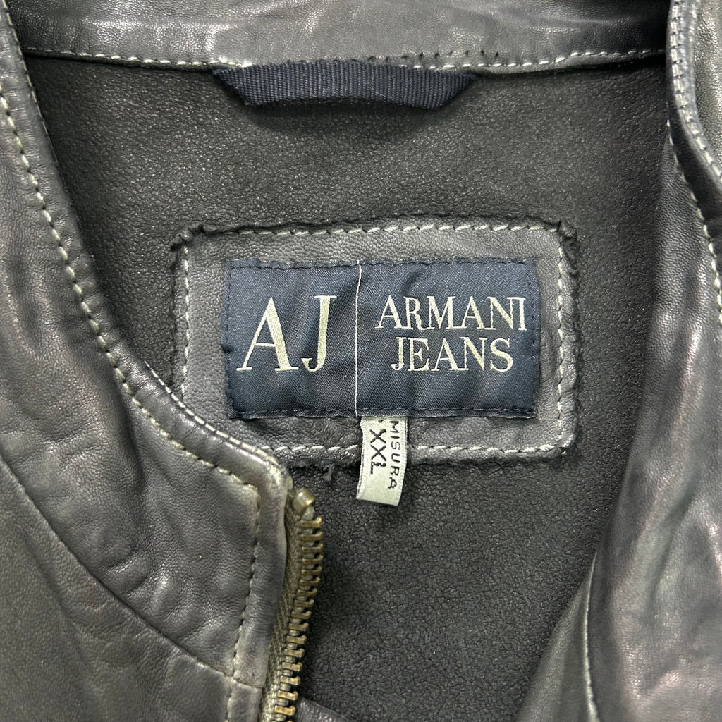 Armani Jeans 2000s Elegant Sport Ovine Leather Jacket