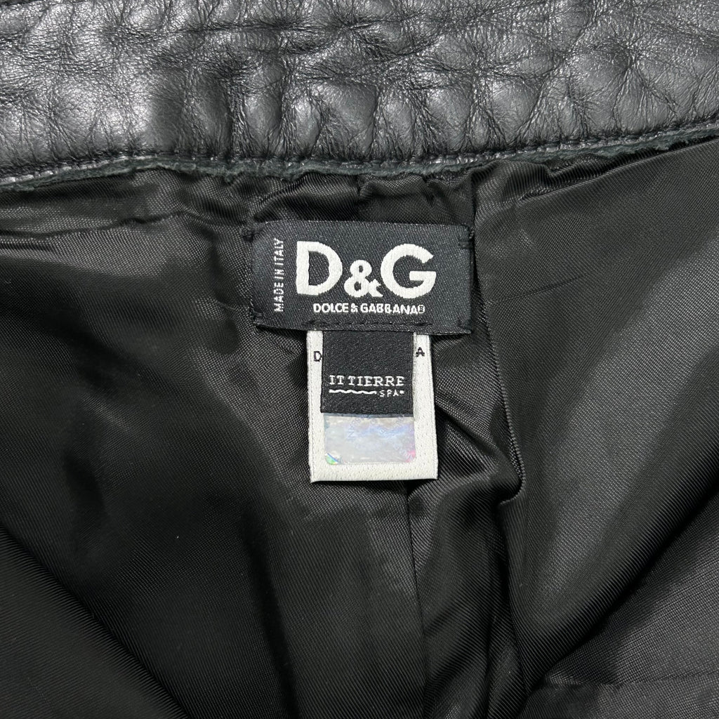Dolce & Gabbana Wrinkled Black Leather Pants