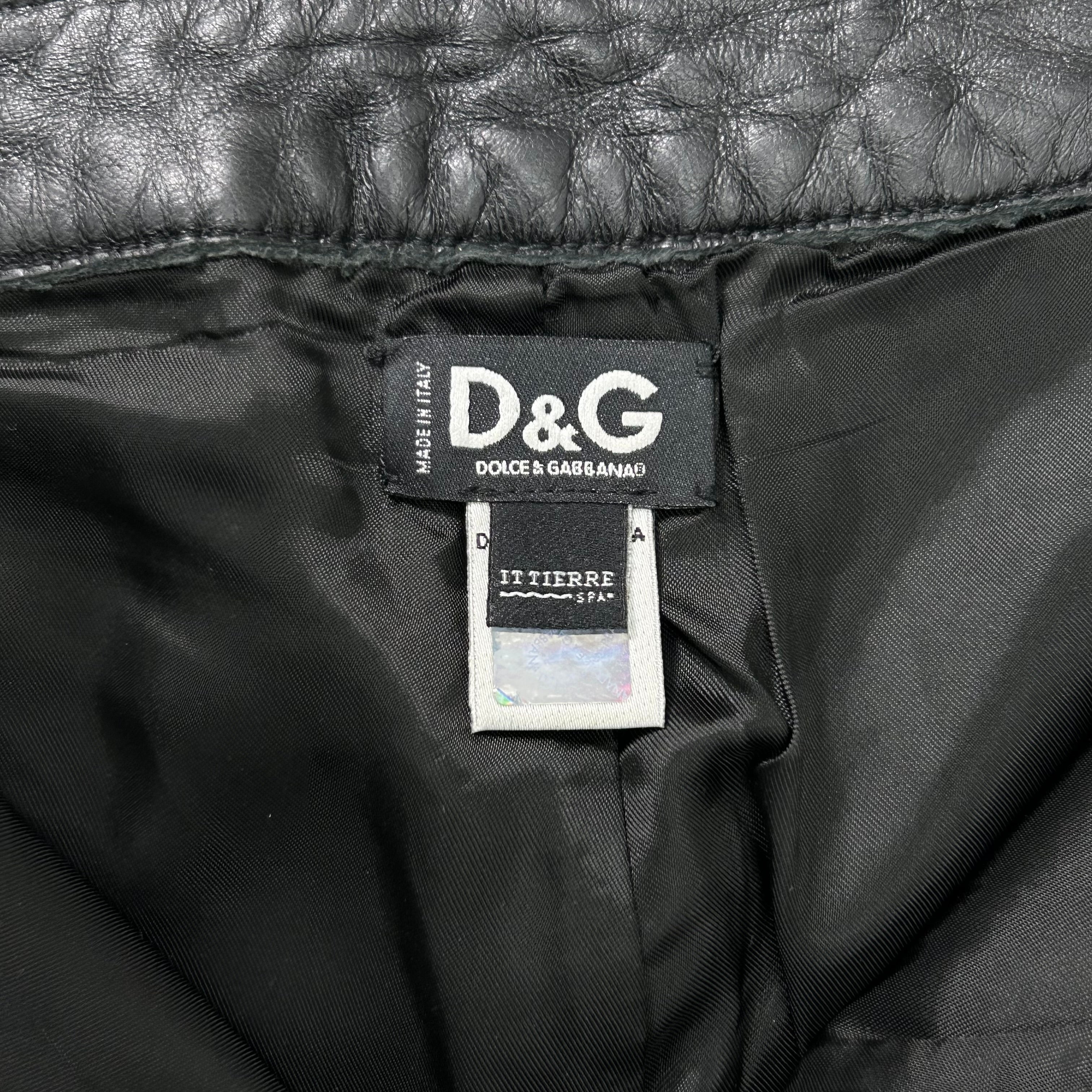 Dolce & Gabbana Wrinkled Black Leather Pants