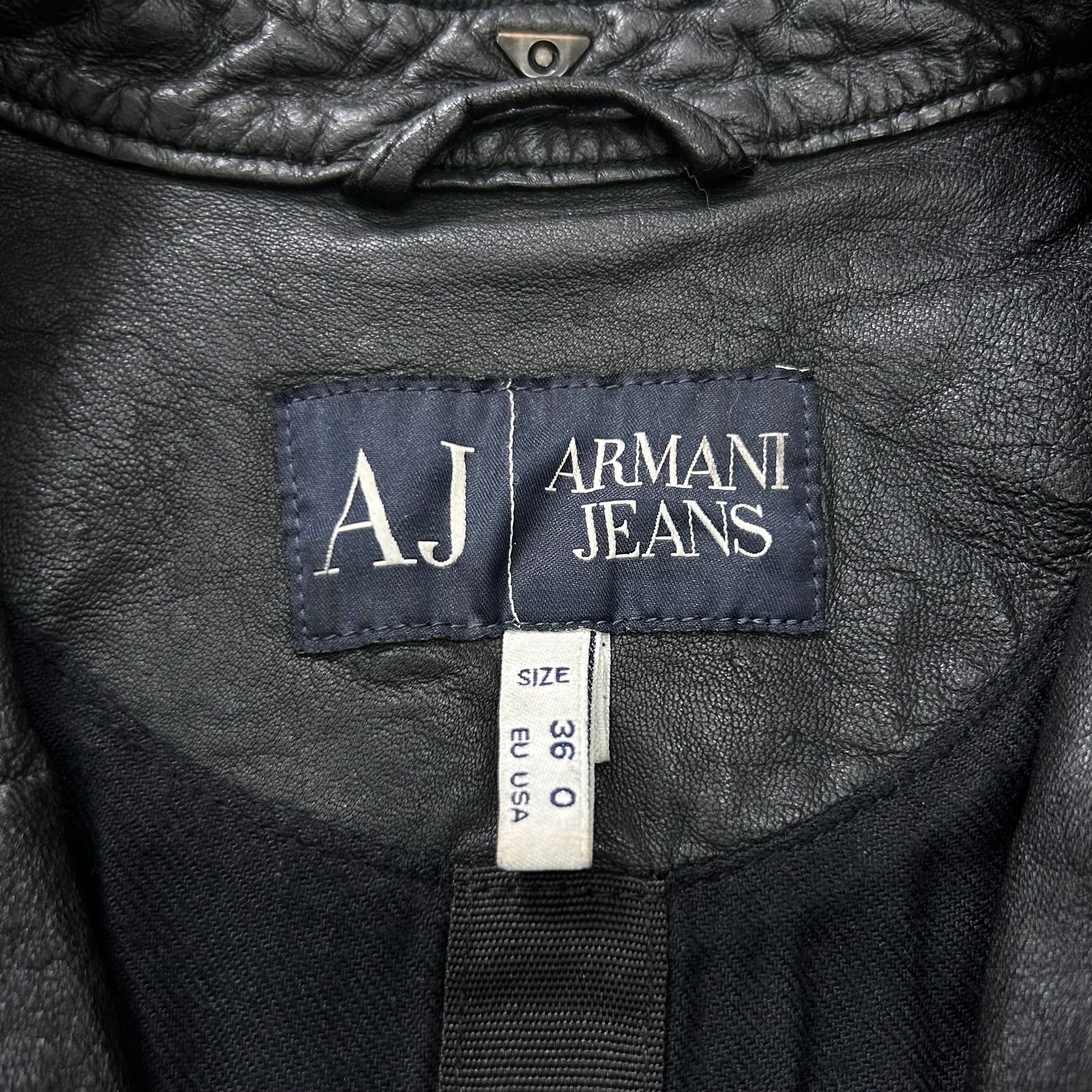 Armani Jeans Avant-Garde Black Leather Jacket