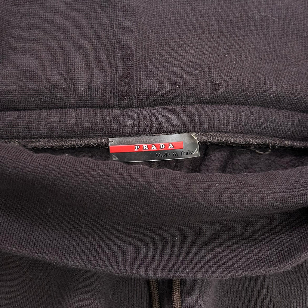 Prada 2000s Wide Leg Brown Double Waist Sweatpants