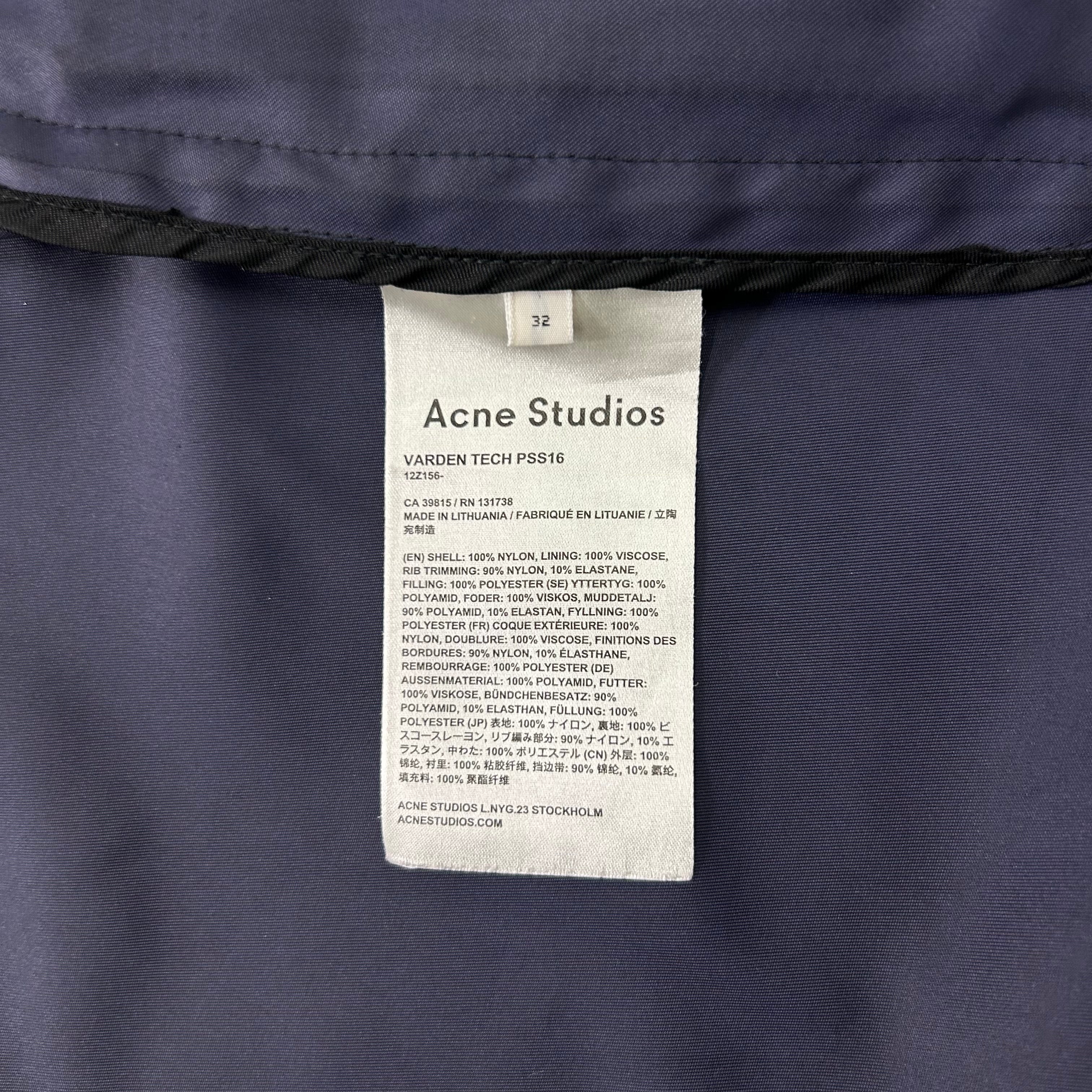 Acne Studios Black Nylon Bomber Jacket
