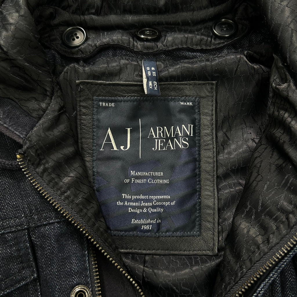 Armani Jeans Double Layer Dark Blue Denim Jacket