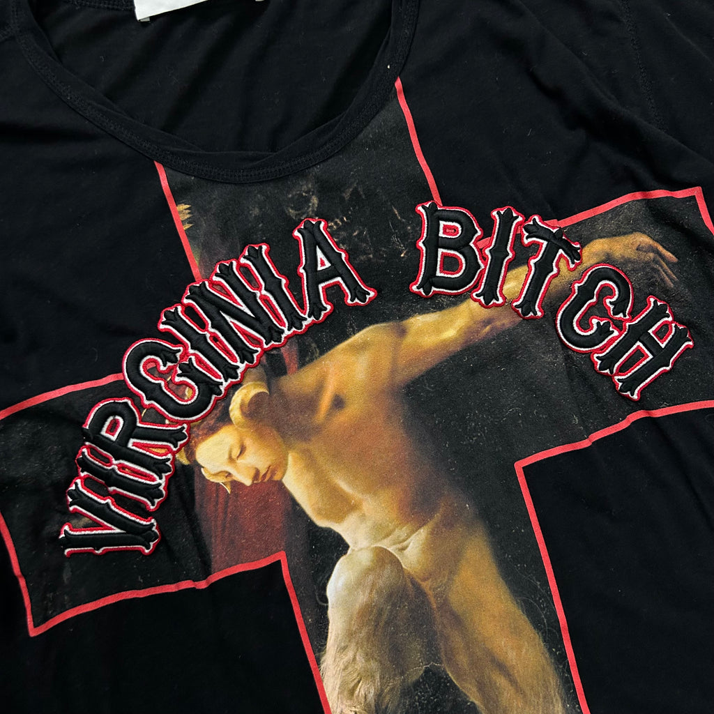 Givenchy "Virginia Bitch" Black Cross Appliqué T-Shirt