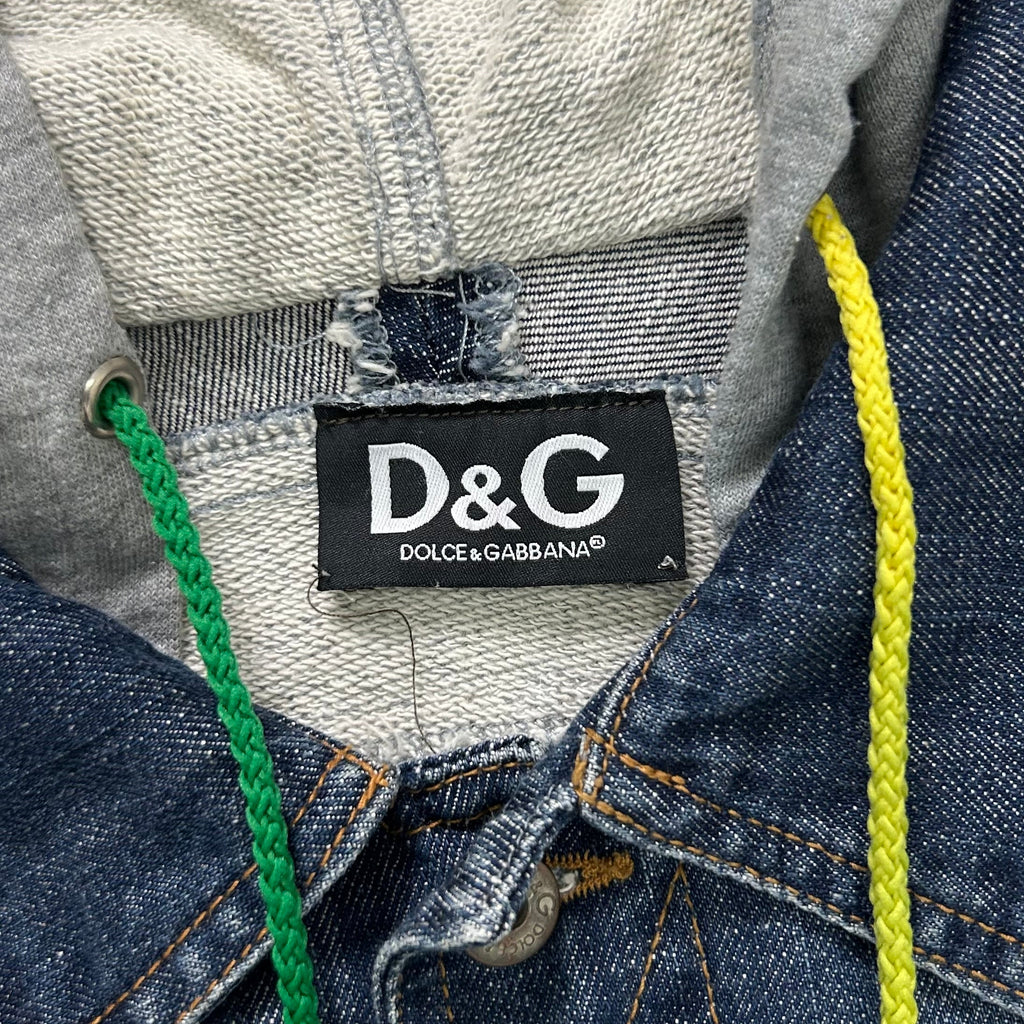2000s Dolce & Gabbana "REGGAE 76" Denim Hooded Jacket