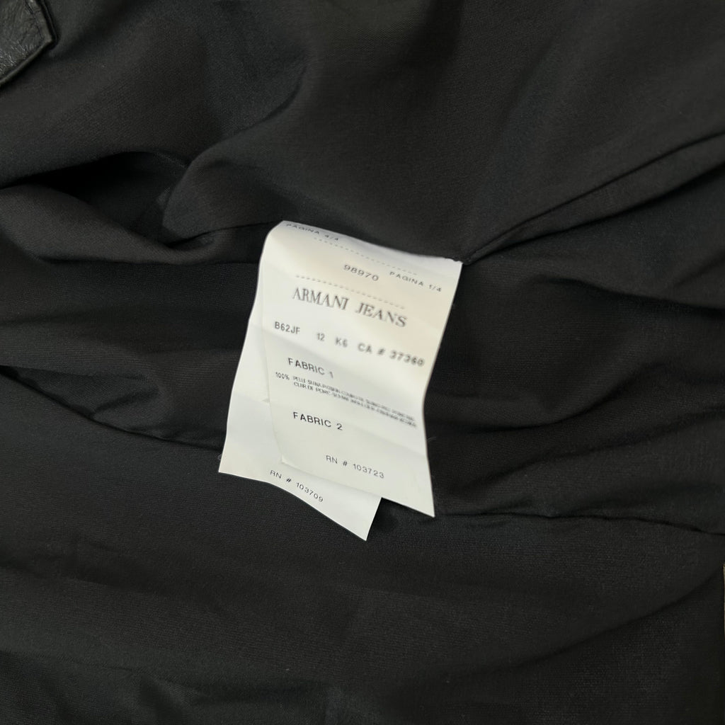 Armani Jeans 2000's Black and White Leather Jacket