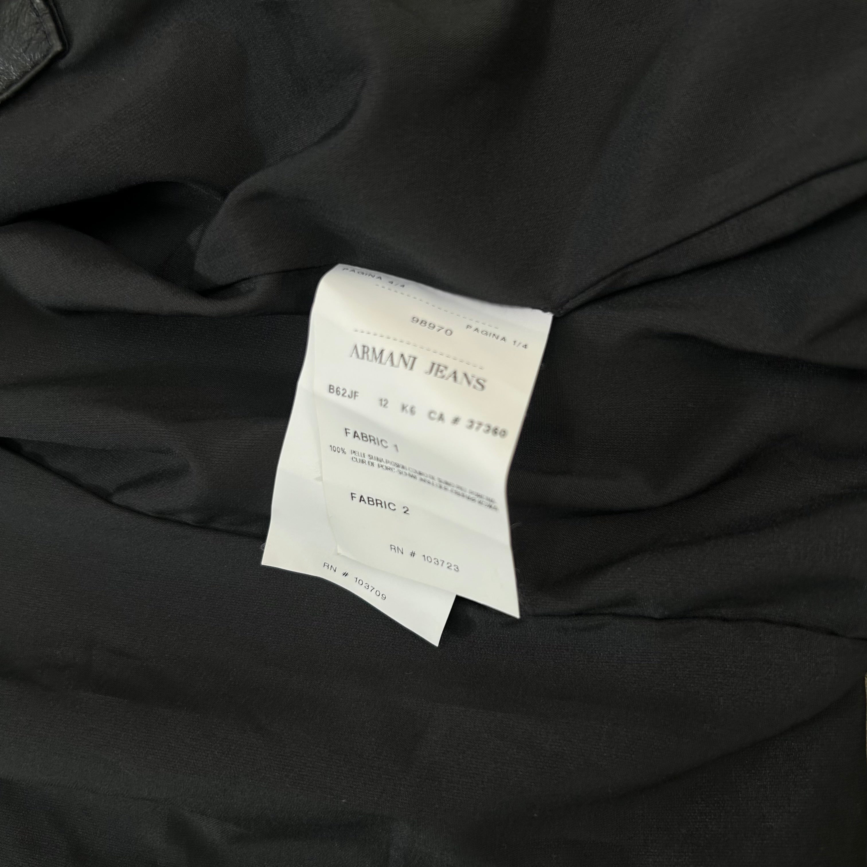 Armani Jeans 2000's Black and White Leather Jacket